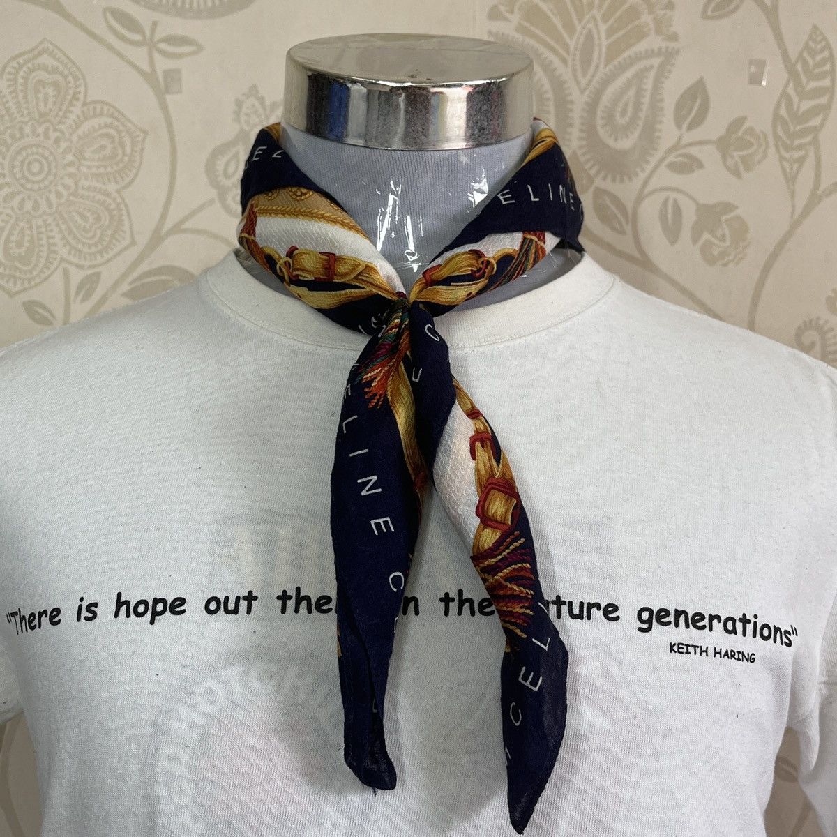 Celine × Hedi Slimane Celine Silk Scarf Multicolor Full Print Size ONE SIZE - 15 Thumbnail