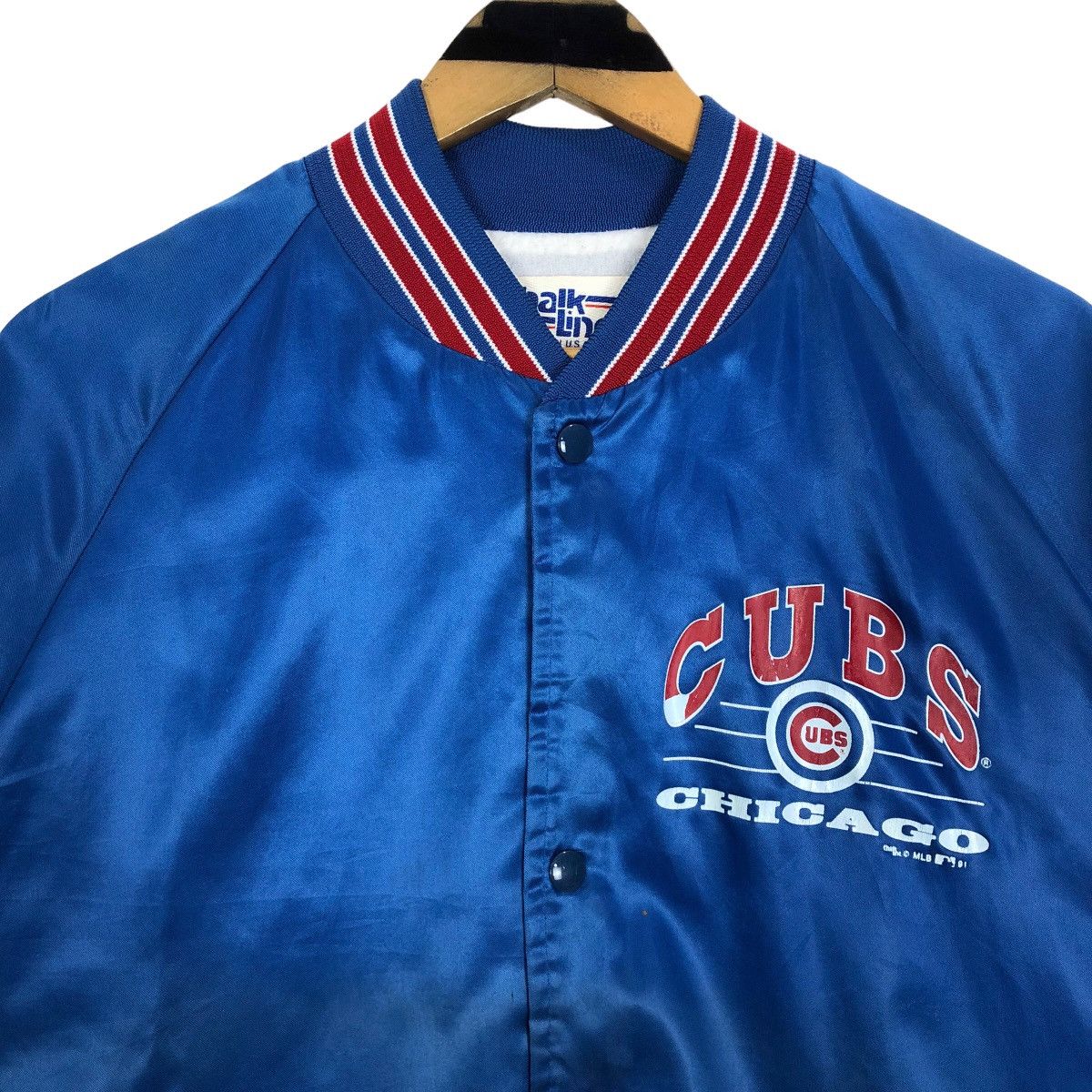 Chalk Line Vintage 90s MLB 1991 Chicago Cubs Nylon Varsity Jacket Size US L / EU 52-54 / 3 - 6 Thumbnail