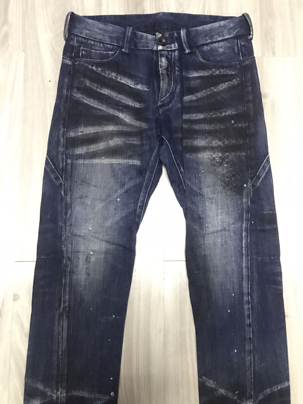 If Six Was Nine Johny Wolf - Straight Fit Stone Wash Jeans Nice Honeycombs Size US 31 - 4 Thumbnail