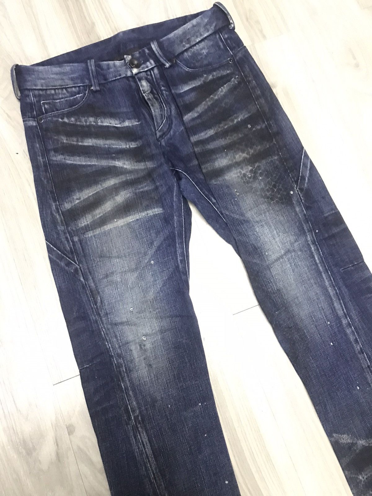 If Six Was Nine Johny Wolf - Straight Fit Stone Wash Jeans Nice Honeycombs Size US 31 - 6 Thumbnail