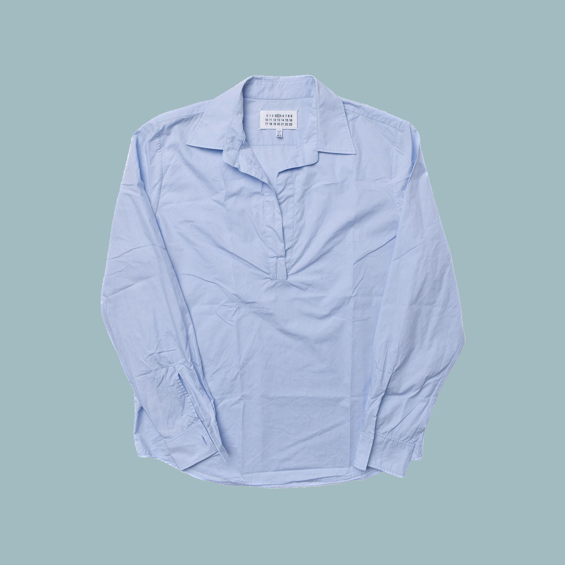 Maison Margiela MAISON MARGIELA Light Blue Shirt Open Made in Italy Size M / US 6-8 / IT 42-44 - 1 Thumbnail