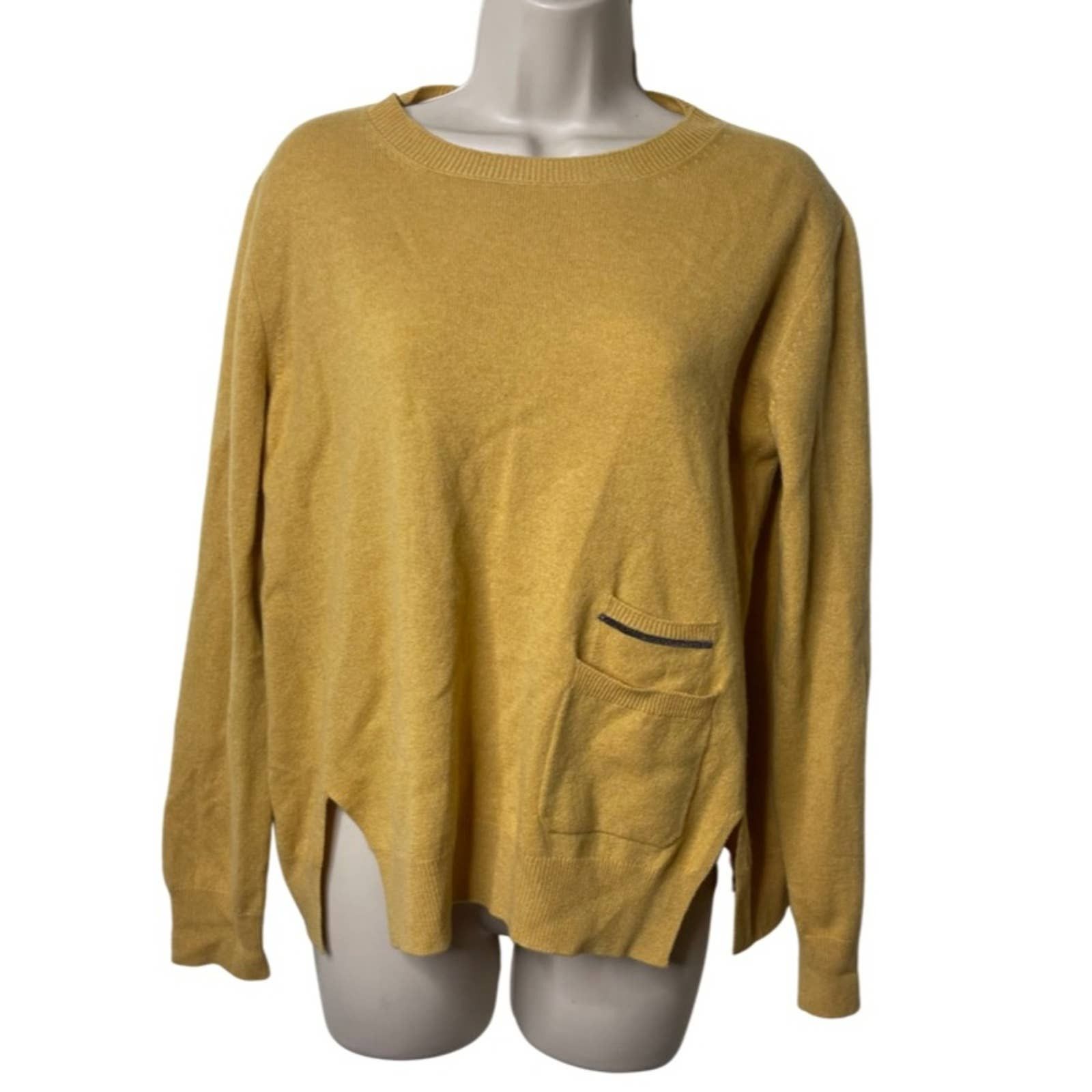 Fabiana Filippi golden knit crewneck wool cashmere sweater