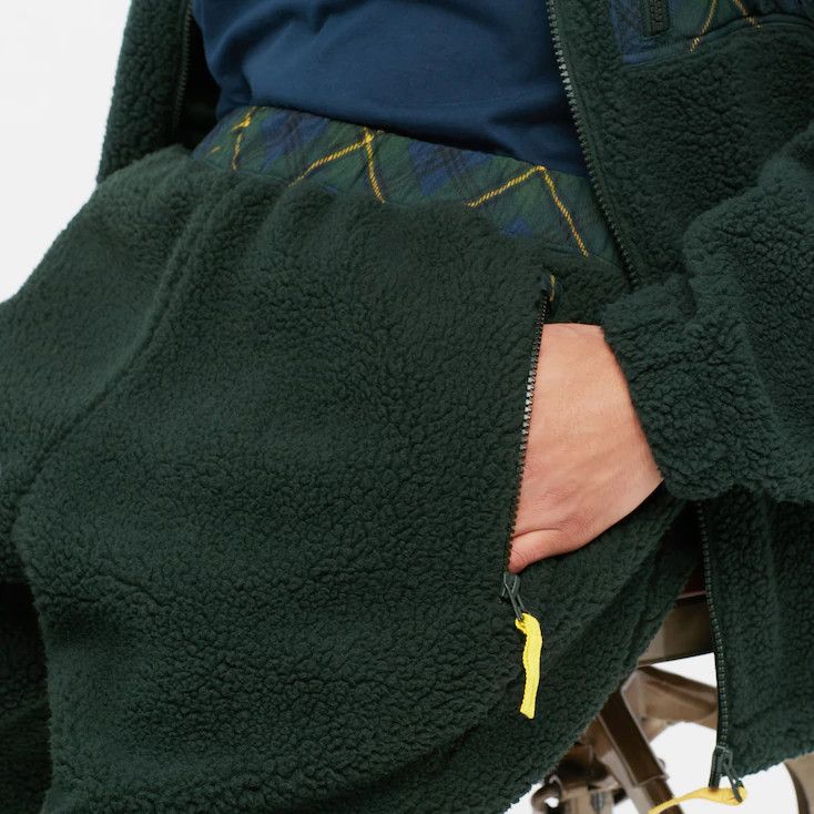 JW Anderson × Uniqlo Medium Olive Green Fleece Pants Pile-Lined Sherpa Joggers Size US 31 - 5 Thumbnail