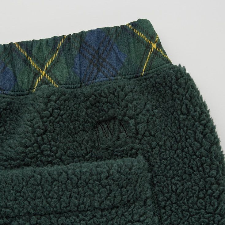 JW Anderson × Uniqlo Medium Olive Green Fleece Pants Pile-Lined Sherpa Joggers Size US 31 - 16 Thumbnail