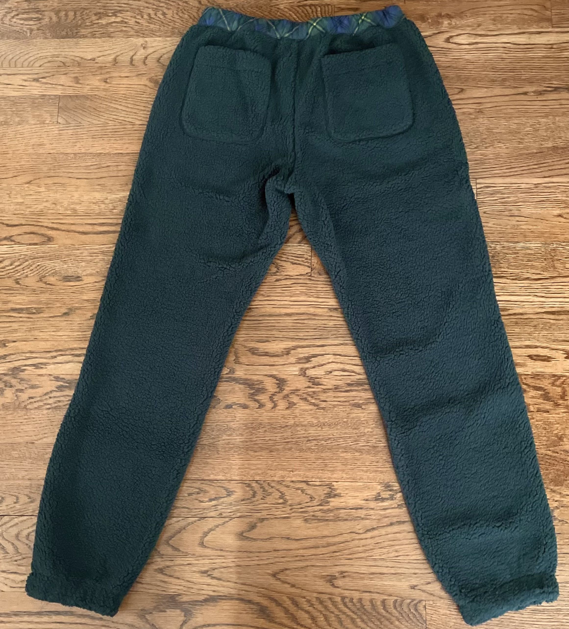 JW Anderson × Uniqlo Medium Olive Green Fleece Pants Pile-Lined Sherpa Joggers Size US 31 - 3 Thumbnail