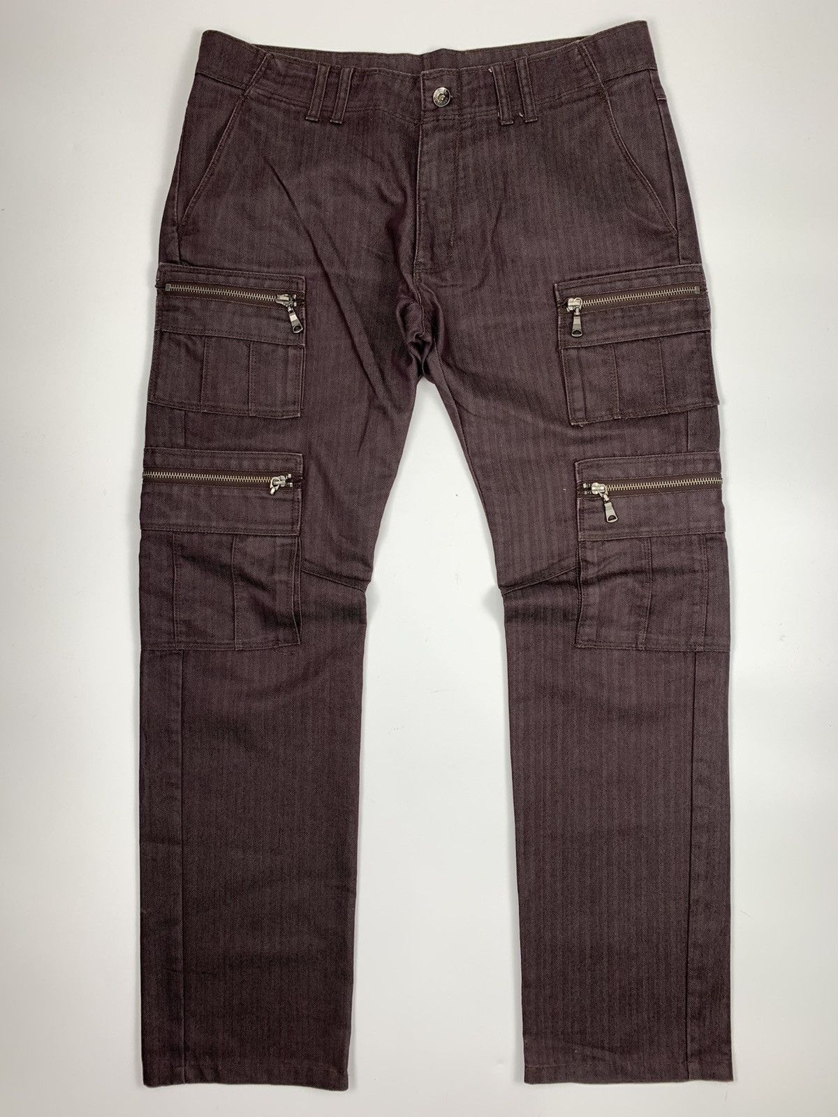 Designer × Japanese Brand Semantic Design Herringbone Twill Multipocket Cargo Trousers Size US 34 / EU 50 - 1 Thumbnail