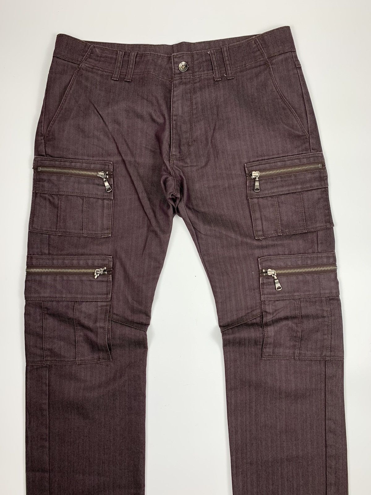 Designer × Japanese Brand Semantic Design Herringbone Twill Multipocket Cargo Trousers Size US 34 / EU 50 - 2 Thumbnail