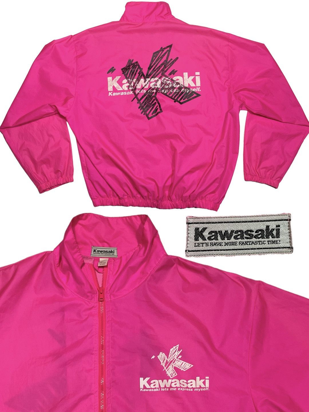 Japanese Brand × Vintage Vintage 90s Kawasaki Light Jacket windbreaker motorcycle Size US XL / EU 56 / 4 - 1 Thumbnail
