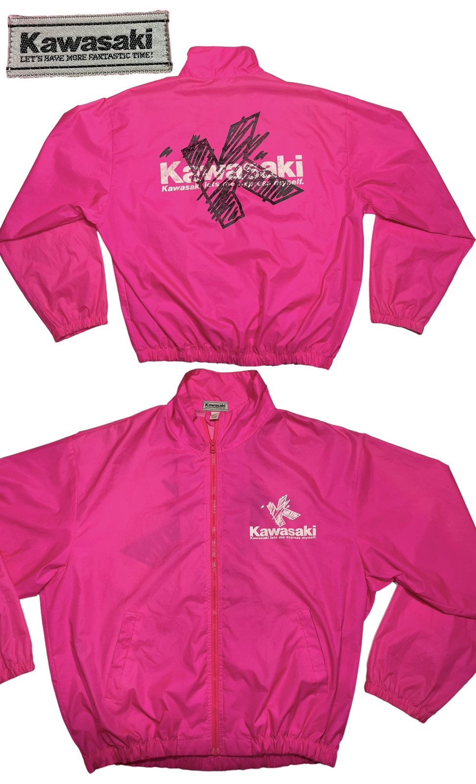 Japanese Brand × Vintage Vintage 90s Kawasaki Light Jacket windbreaker motorcycle Size US XL / EU 56 / 4 - 2 Thumbnail