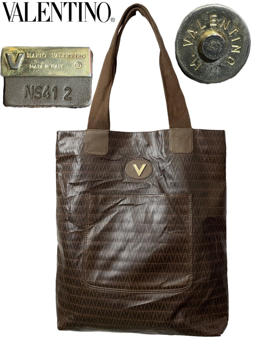 Valentino × Vintage Vintage 90s Valentino Monogram nova plaid italy tote bag Size ONE SIZE - 1 Thumbnail
