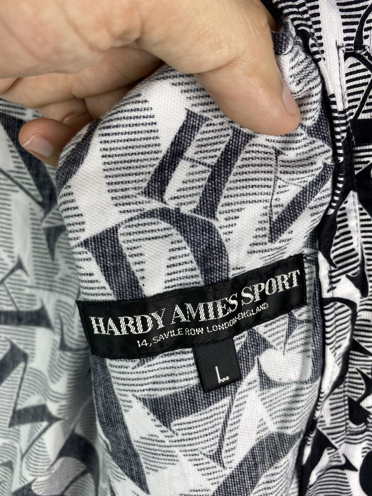 Hardy Amies × Vintage 🔥Vtg 90s HARDY AMIES London all overprint art logo jacket Size US L / EU 52-54 / 3 - 6 Thumbnail