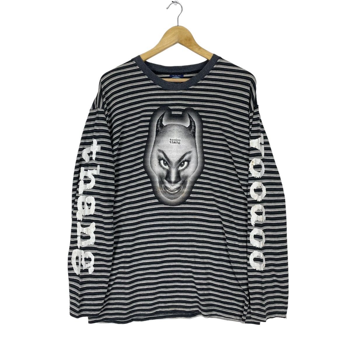 Japanese Brand 🌟VOODOO THANG DEMON STRIPED LONG SLEEVE T SHIRT Size US M / EU 48-50 / 2 - 1 Thumbnail