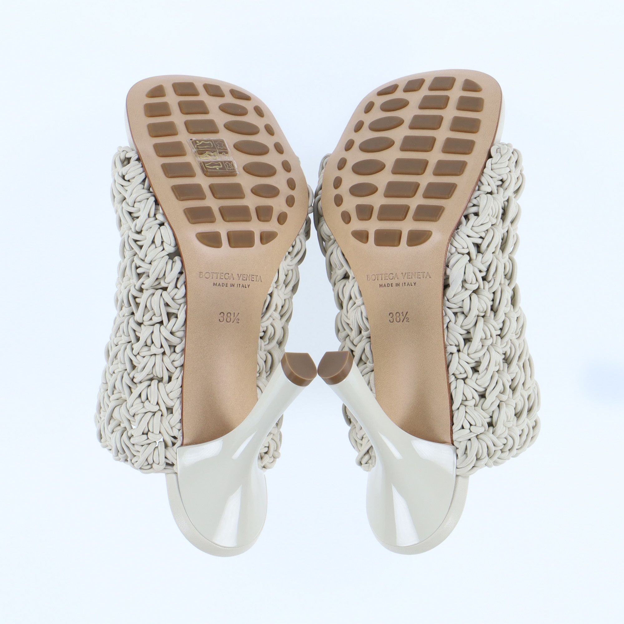 Bottega Veneta Off-White BV Board Crochet Leather Mules Size US 10.5 / IT 40.5 - 5 Thumbnail