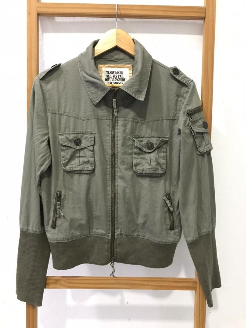 Von Dutch Olive Green Bomber Style Jacket