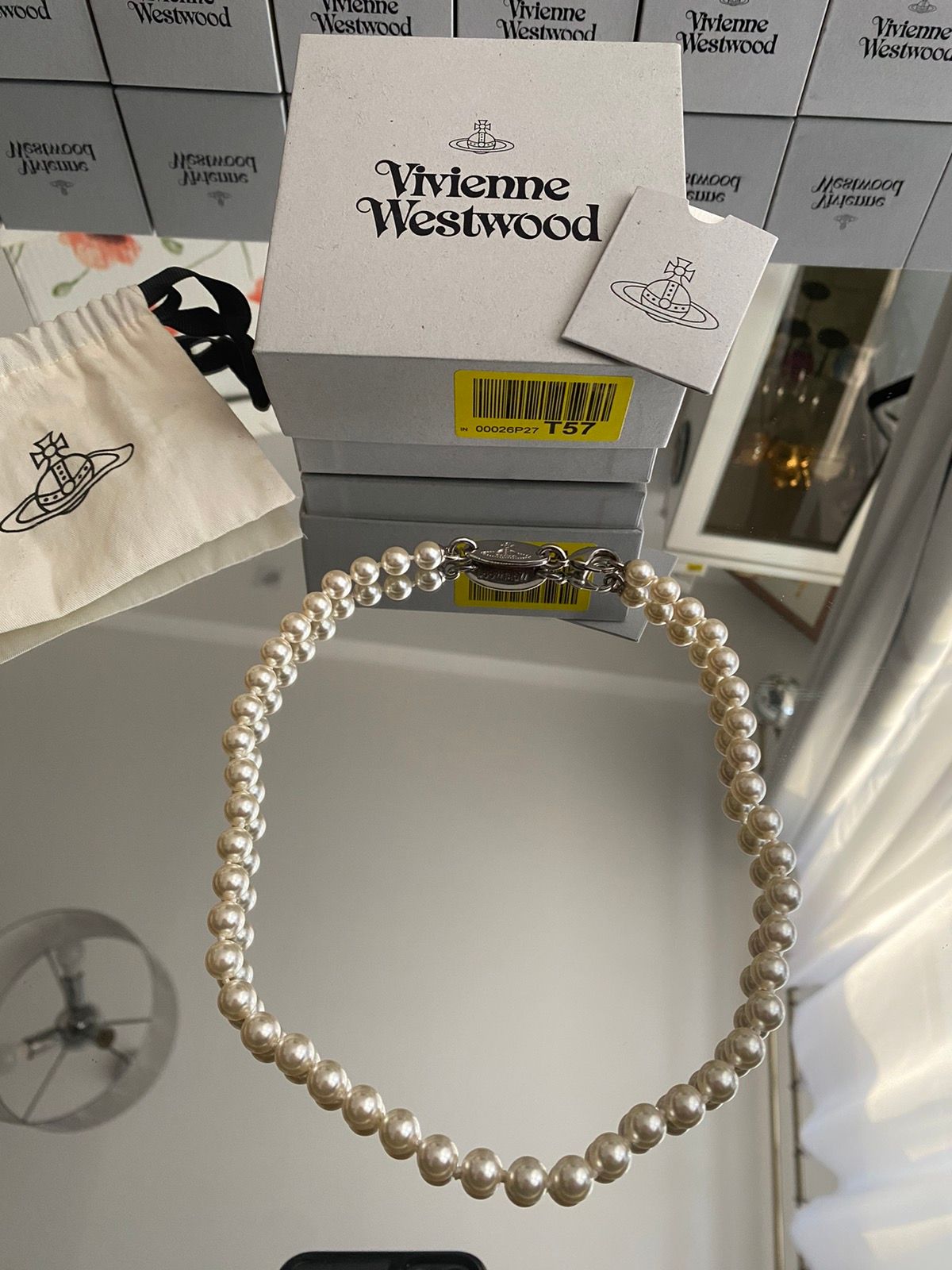 Pre-owned Designer Vivienne Westwood Necklace Very Luxury Limited Edition In Silver