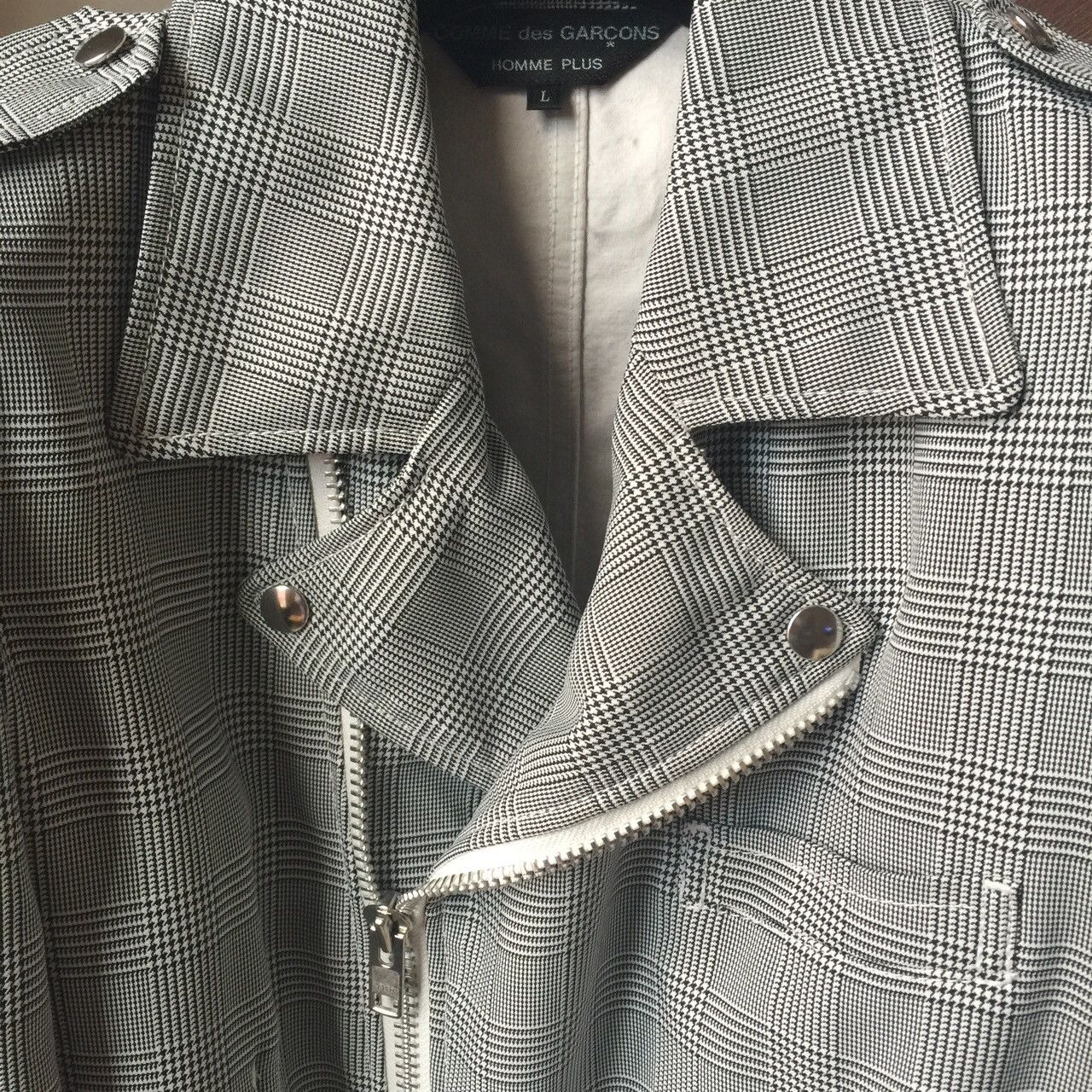Comme des Garcons Homme Plus Perfecto Prince Of Wales Jacket Size US L / EU 52-54 / 3 - 2 Thumbnail