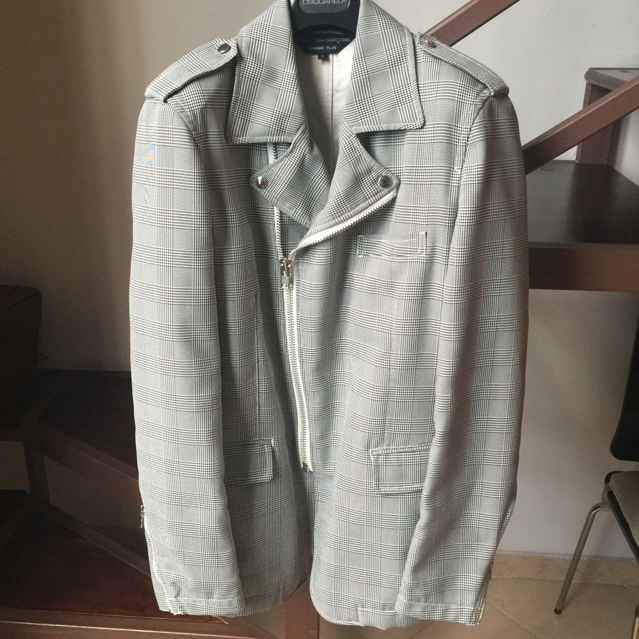 Comme des Garcons Homme Plus Perfecto Prince Of Wales Jacket Size US L / EU 52-54 / 3 - 1 Thumbnail