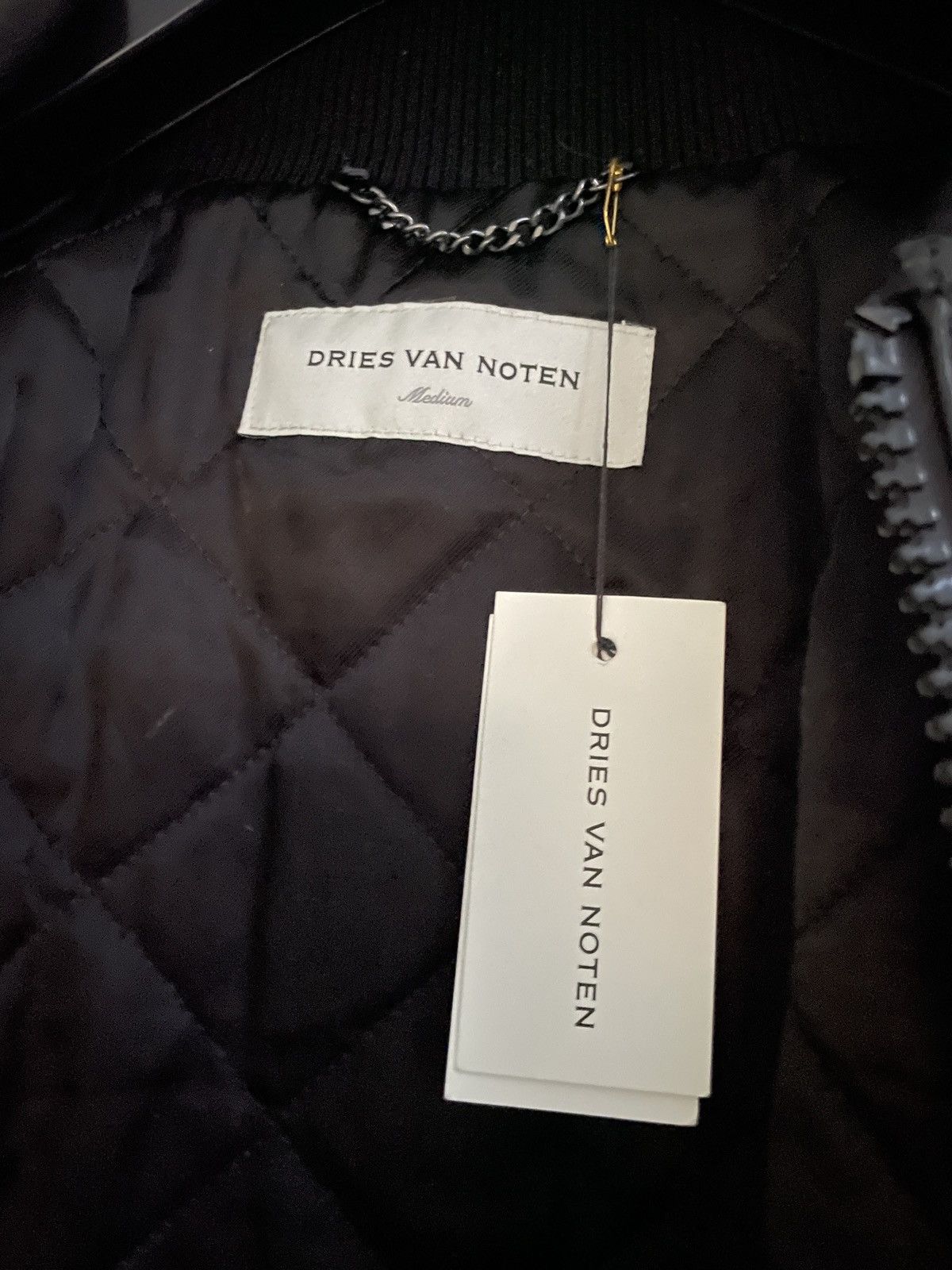 Dries Van Noten Dries Van Noten Backzip Black Leather Lanvers Bomber Jacket Size US M / EU 48-50 / 2 - 3 Thumbnail