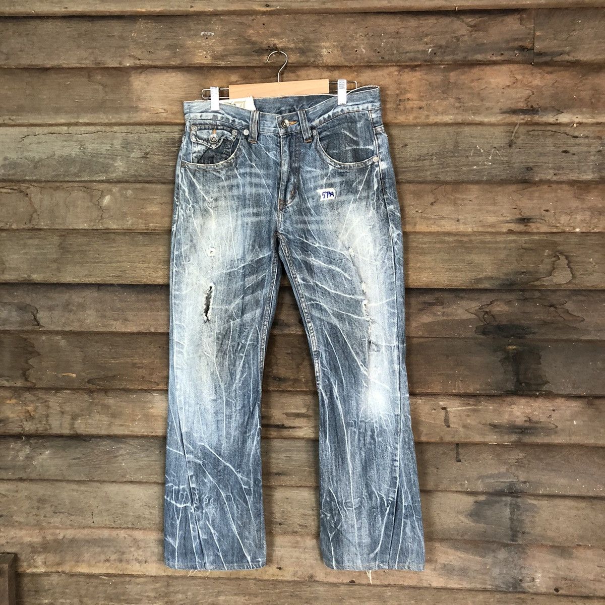 image of Distressed Denim x Faded Glory Antfi Jeans Blue Distressed Faded Denim Pants 5734, Men's (Size 30)