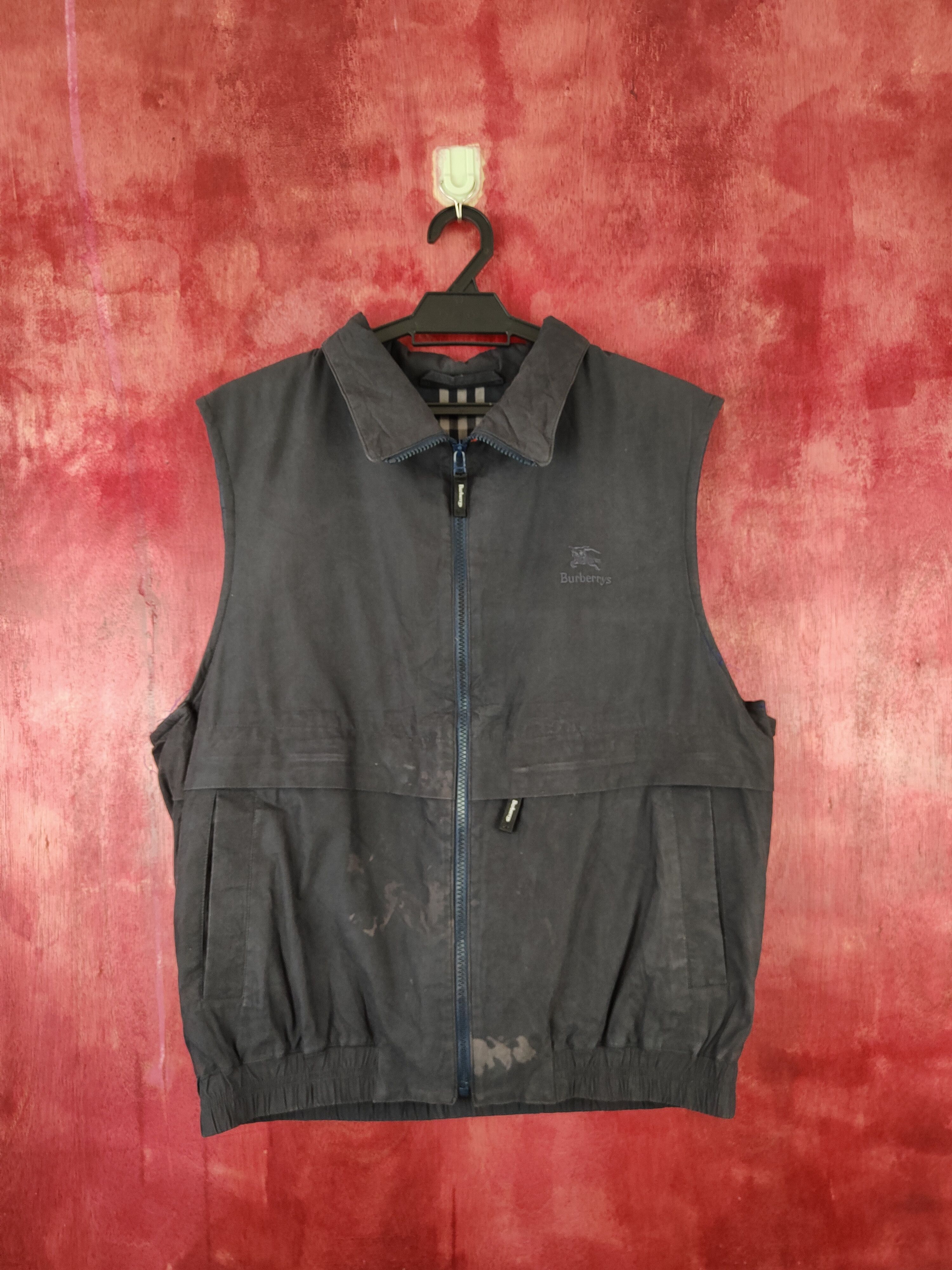 Burberry × Vintage Burberrys vintage Dark Blue Faded Vests #5548 Size US L / EU 52-54 / 3 - 1 Thumbnail