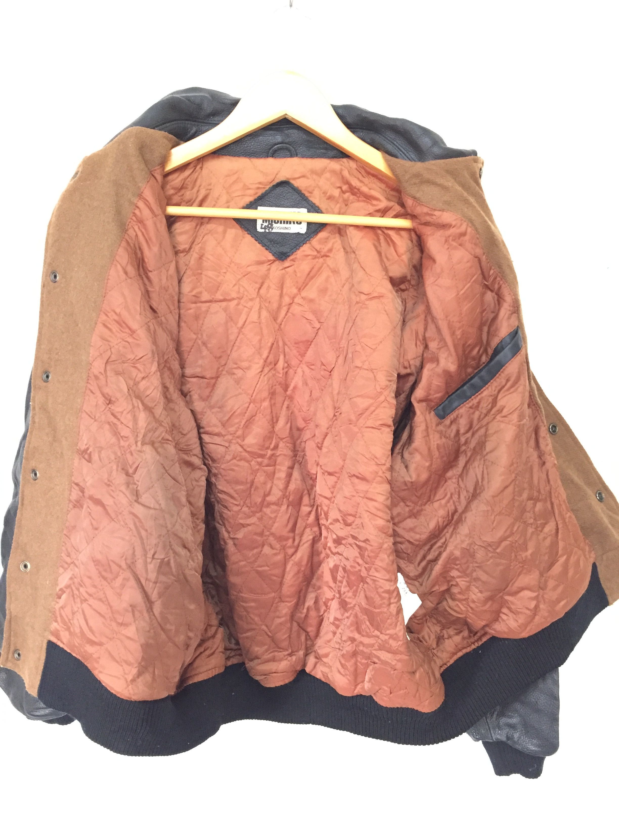 Michiko Koshino London 90's Embordered logo varsity Leather Sleeve Bomber jacket Size US M / EU 48-50 / 2 - 11 Thumbnail