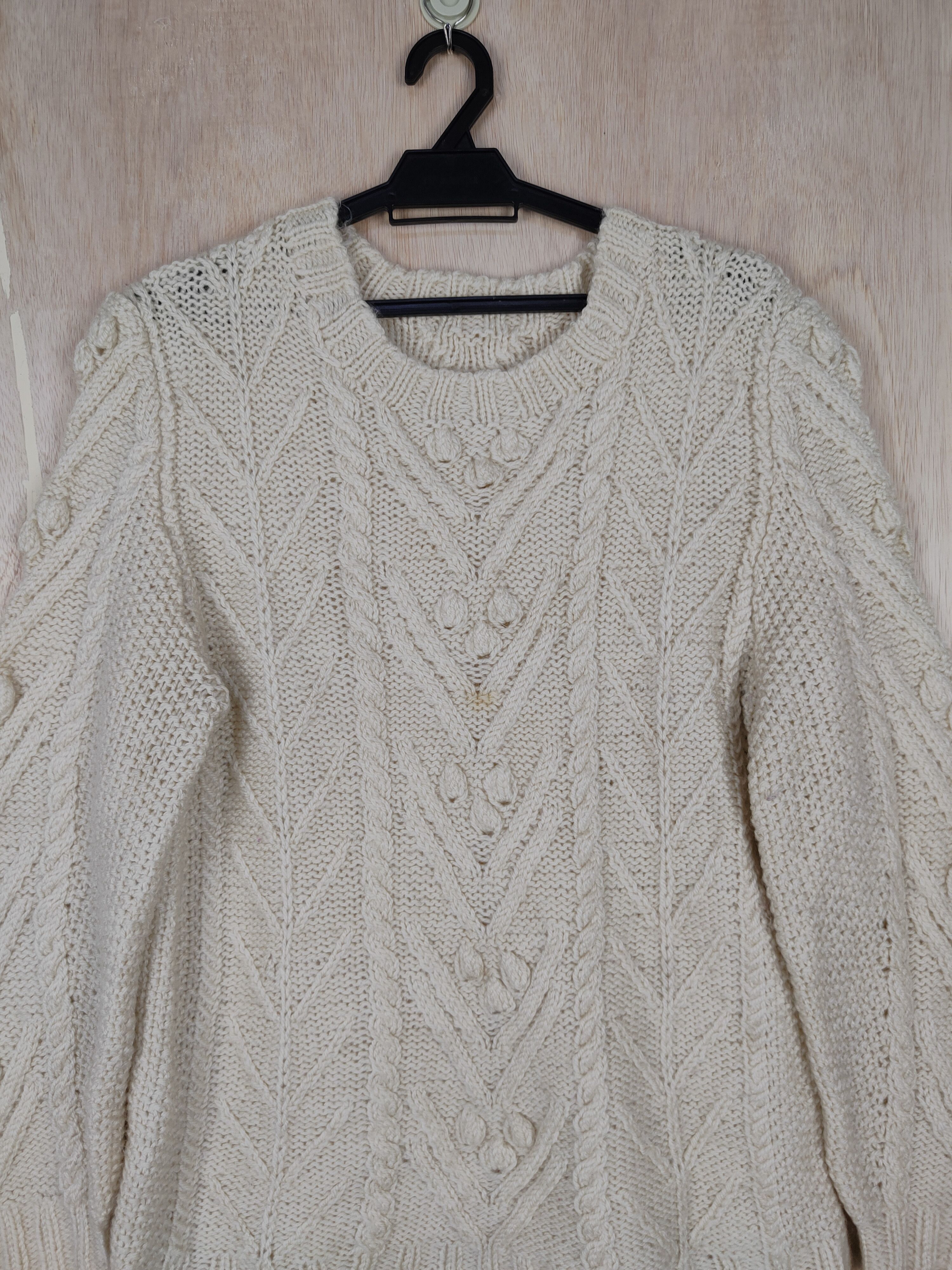 Aran Isles Knitwear × Japanese Brand Japanese Brand Cream cable aran isle Knitwear #S316 Size US M / EU 48-50 / 2 - 2 Thumbnail