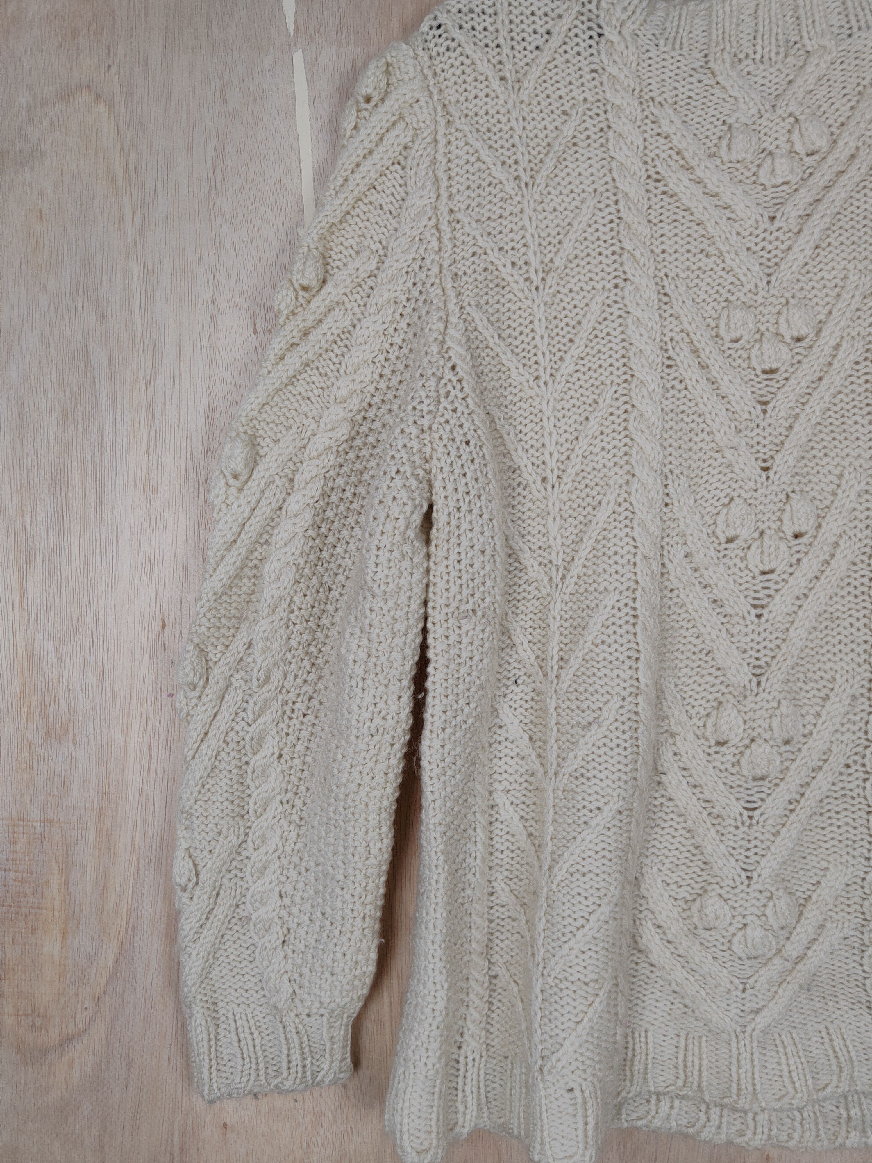 Aran Isles Knitwear × Japanese Brand Japanese Brand Cream cable aran isle Knitwear #S316 Size US M / EU 48-50 / 2 - 7 Thumbnail