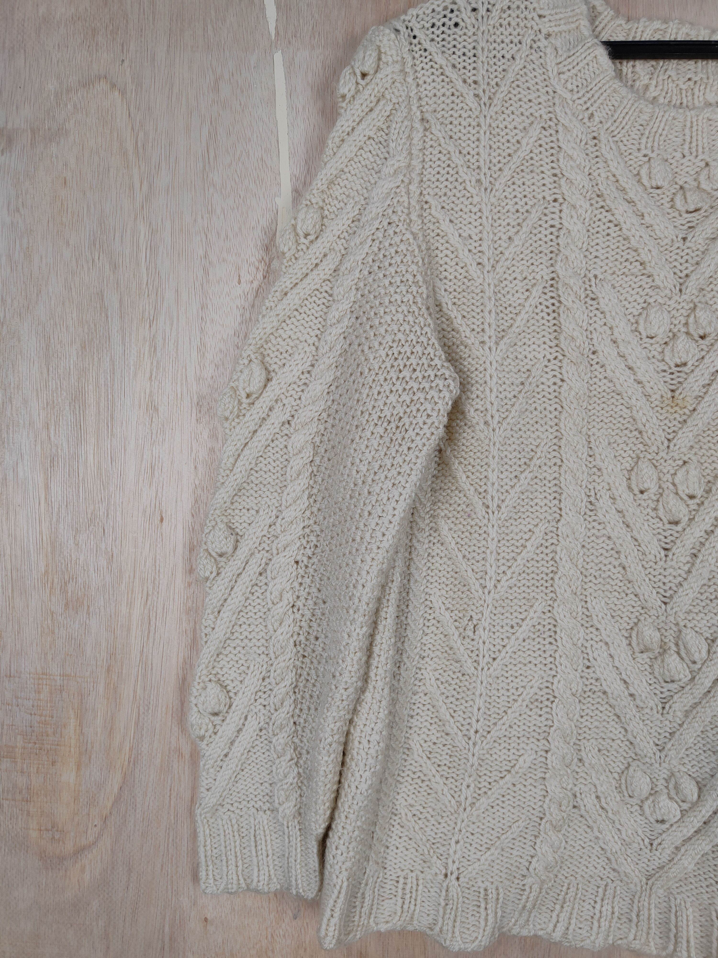 Aran Isles Knitwear × Japanese Brand Japanese Brand Cream cable aran isle Knitwear #S316 Size US M / EU 48-50 / 2 - 4 Thumbnail