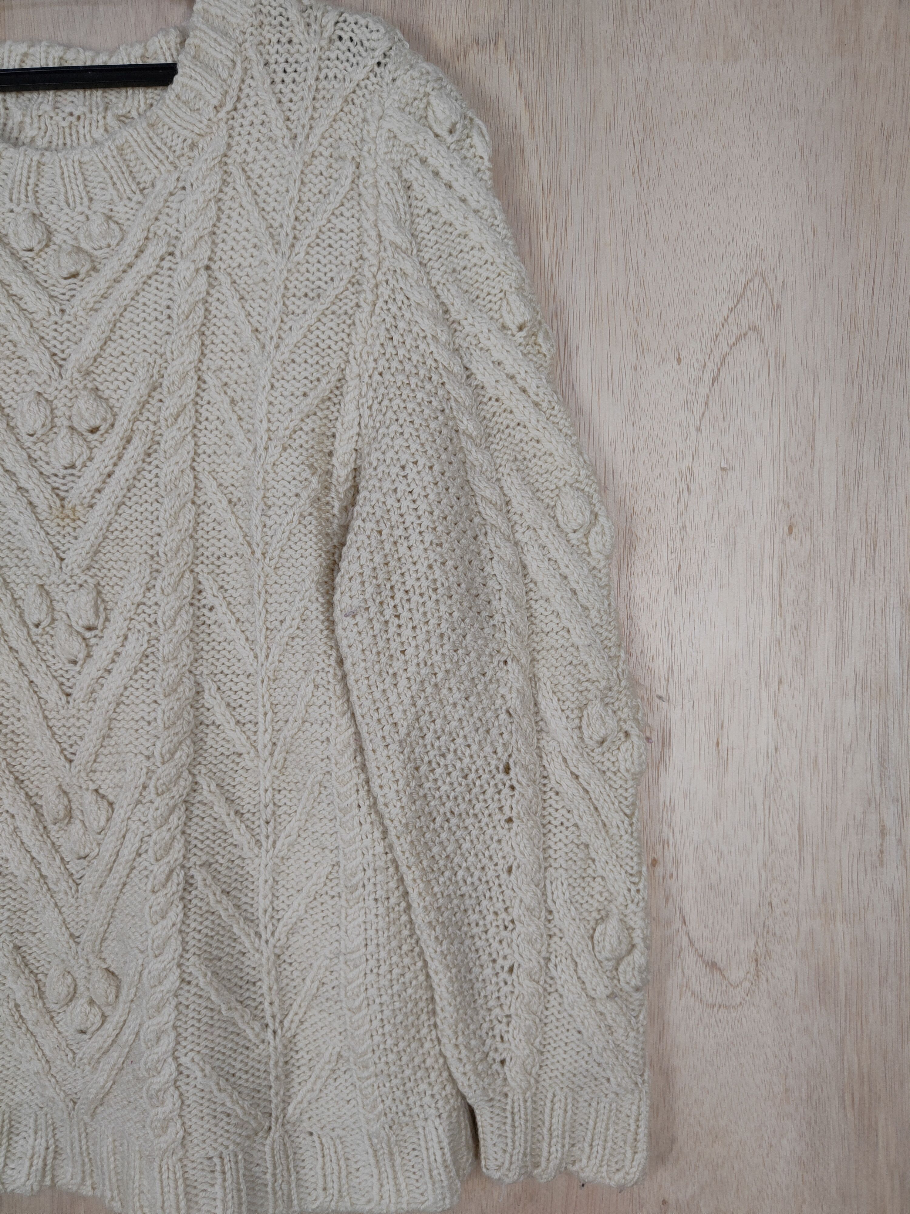 Aran Isles Knitwear × Japanese Brand Japanese Brand Cream cable aran isle Knitwear #S316 Size US M / EU 48-50 / 2 - 5 Thumbnail