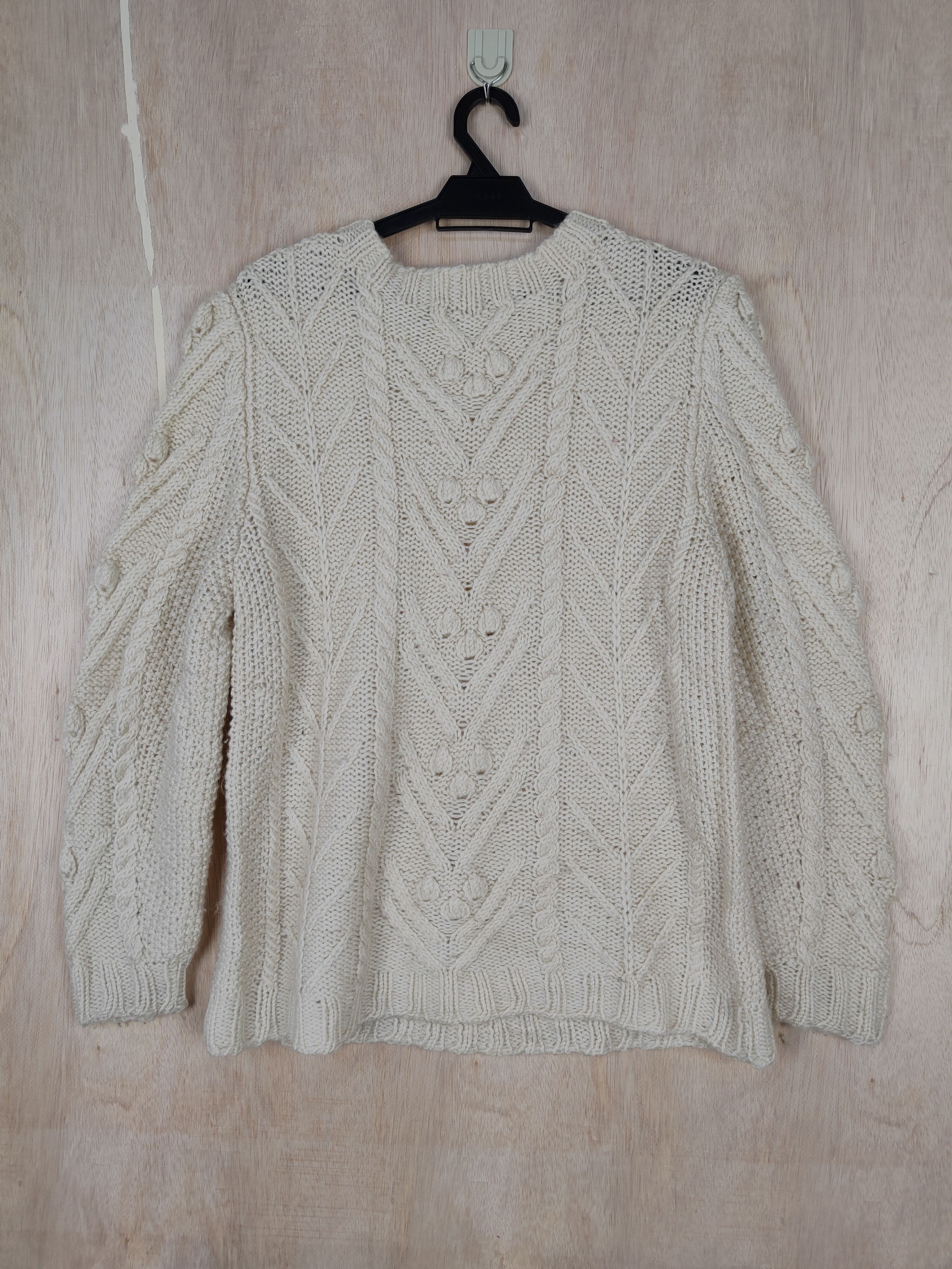 Aran Isles Knitwear × Japanese Brand Japanese Brand Cream cable aran isle Knitwear #S316 Size US M / EU 48-50 / 2 - 6 Thumbnail