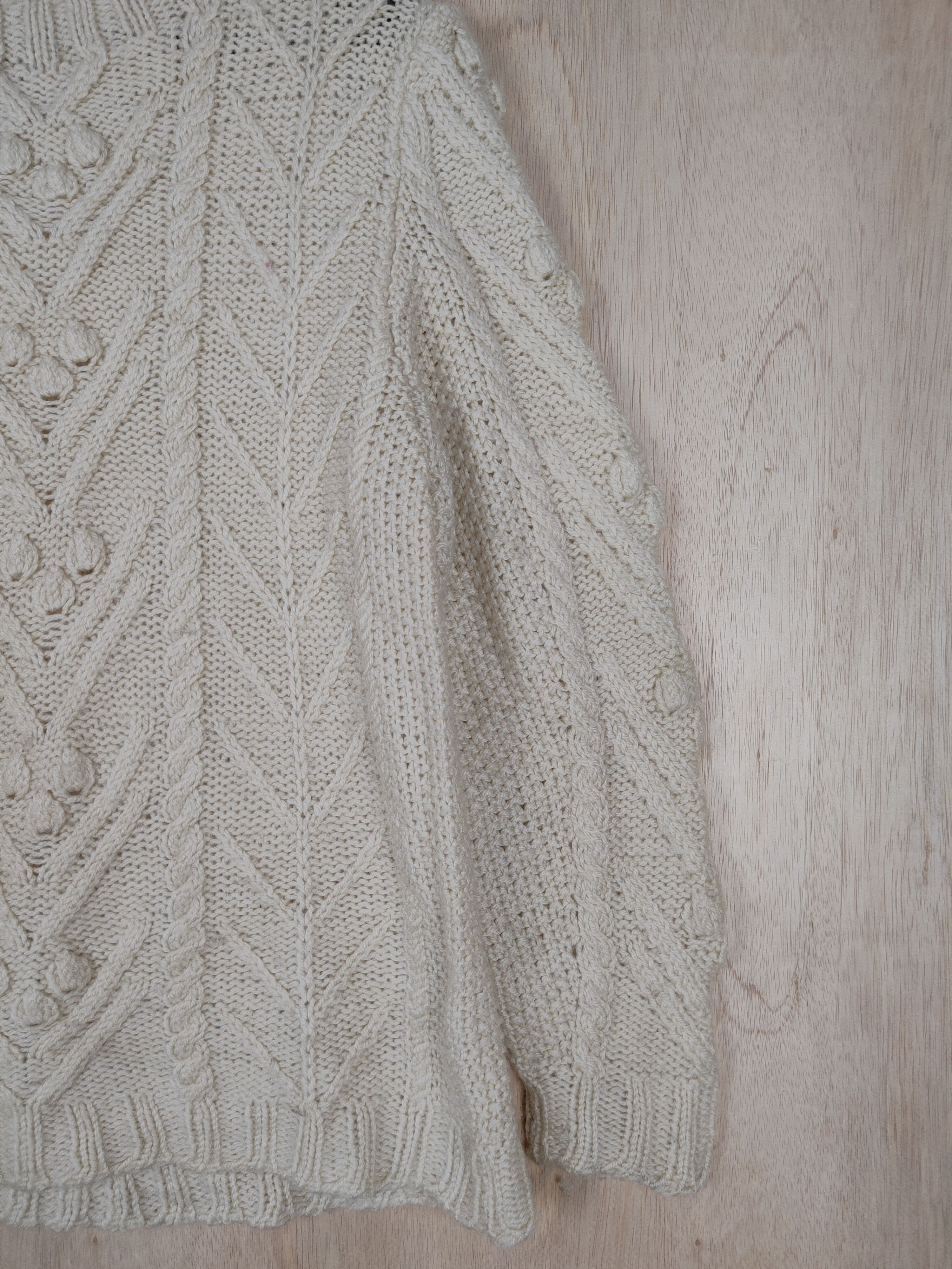 Aran Isles Knitwear × Japanese Brand Japanese Brand Cream cable aran isle Knitwear #S316 Size US M / EU 48-50 / 2 - 8 Thumbnail
