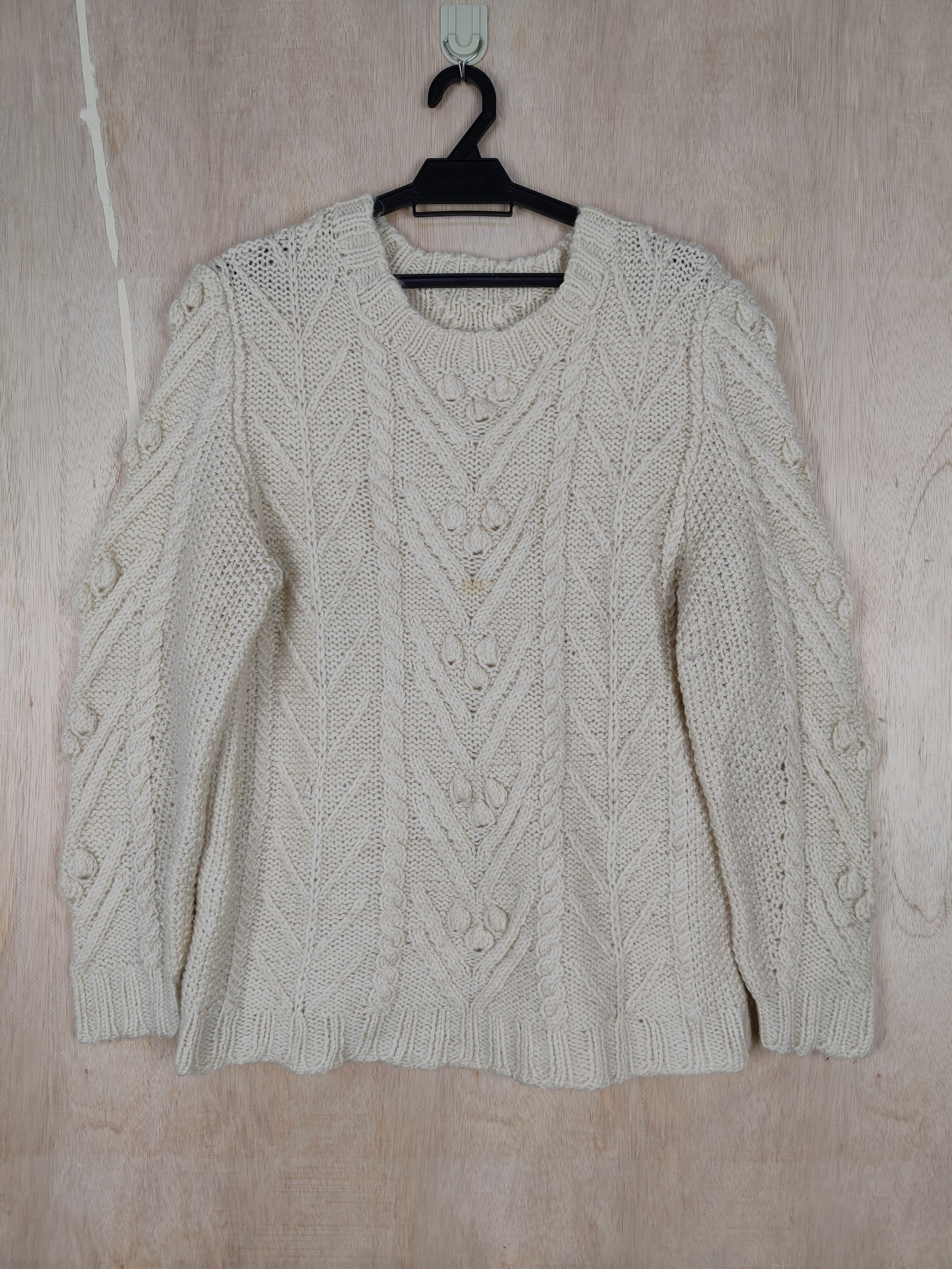 Aran Isles Knitwear × Japanese Brand Japanese Brand Cream cable aran isle Knitwear #S316 Size US M / EU 48-50 / 2 - 1 Thumbnail