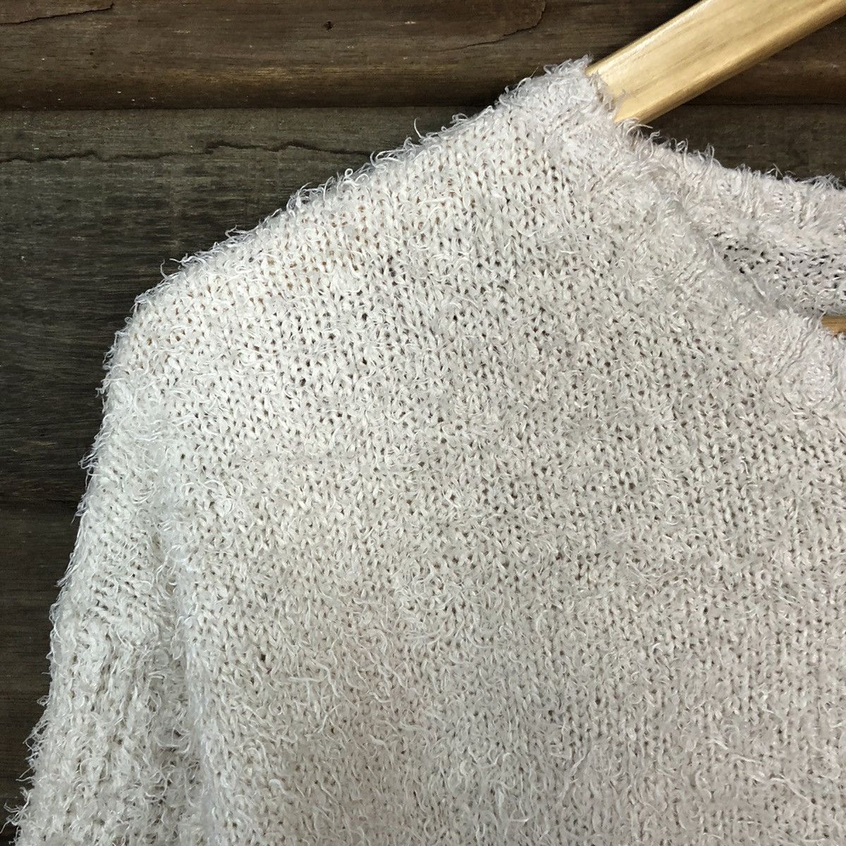 Homespun Knitwear × Japanese Brand × Vintage Colza White Shag Shaggy Fur Mohair Knitwear #7011 Size M / US 6-8 / IT 42-44 - 7 Thumbnail