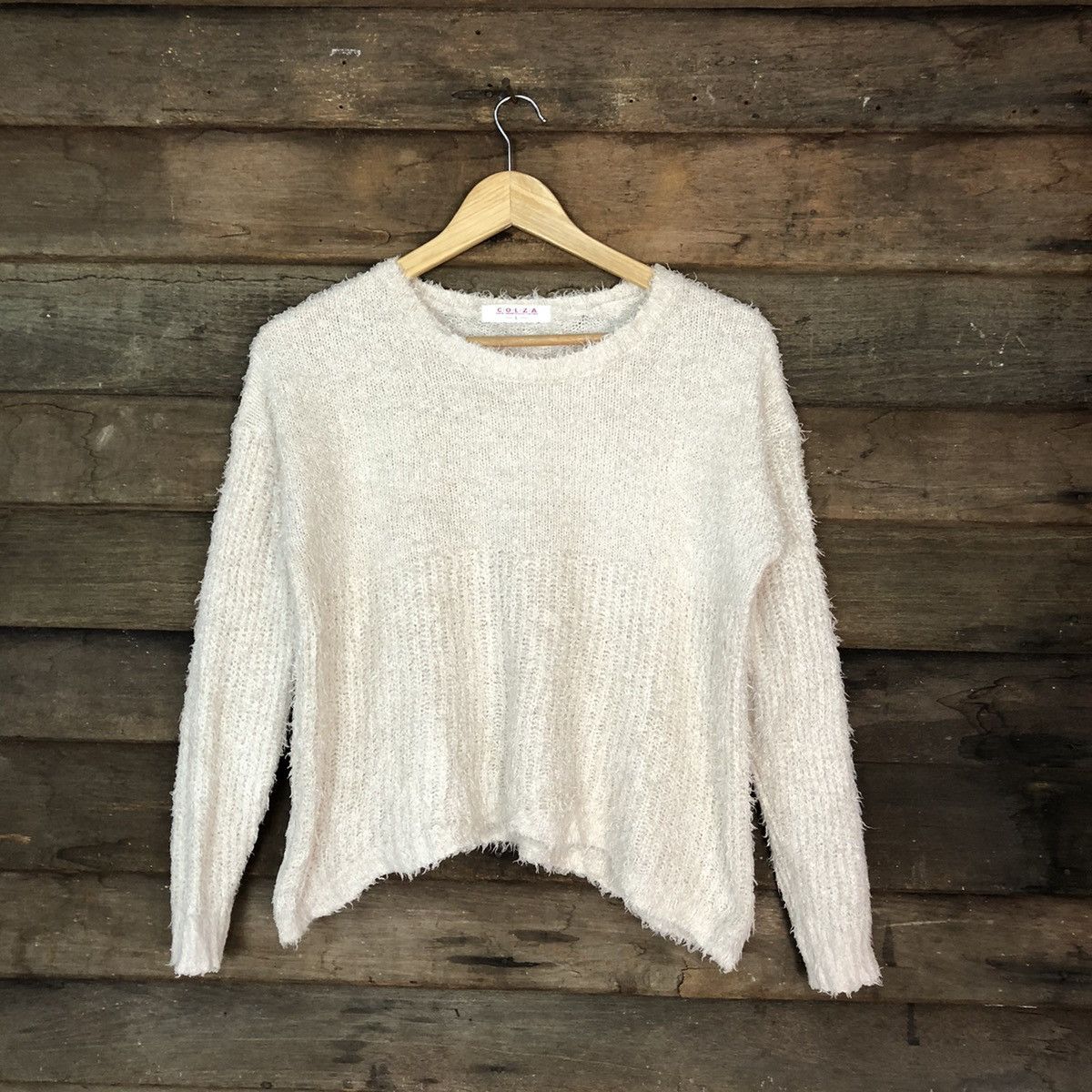 Homespun Knitwear × Japanese Brand × Vintage Colza White Shag Shaggy Fur Mohair Knitwear #7011 Size M / US 6-8 / IT 42-44 - 1 Thumbnail
