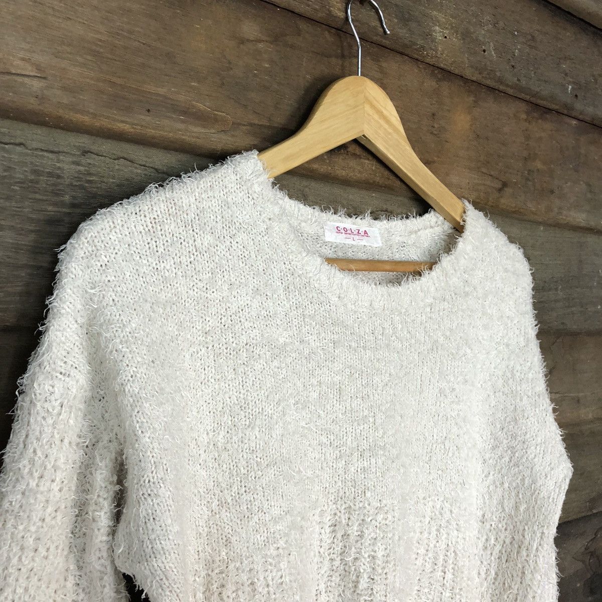 Homespun Knitwear × Japanese Brand × Vintage Colza White Shag Shaggy Fur Mohair Knitwear #7011 Size M / US 6-8 / IT 42-44 - 6 Thumbnail