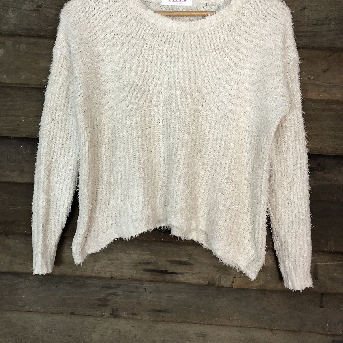 Homespun Knitwear × Japanese Brand × Vintage Colza White Shag Shaggy Fur Mohair Knitwear #7011 Size M / US 6-8 / IT 42-44 - 3 Thumbnail