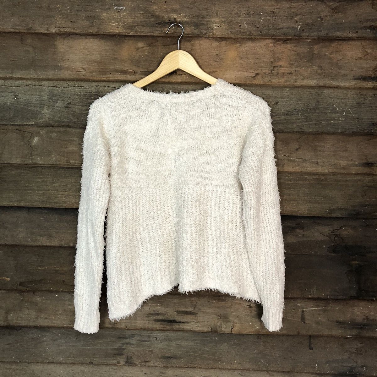 Homespun Knitwear × Japanese Brand × Vintage Colza White Shag Shaggy Fur Mohair Knitwear #7011 Size M / US 6-8 / IT 42-44 - 10 Thumbnail