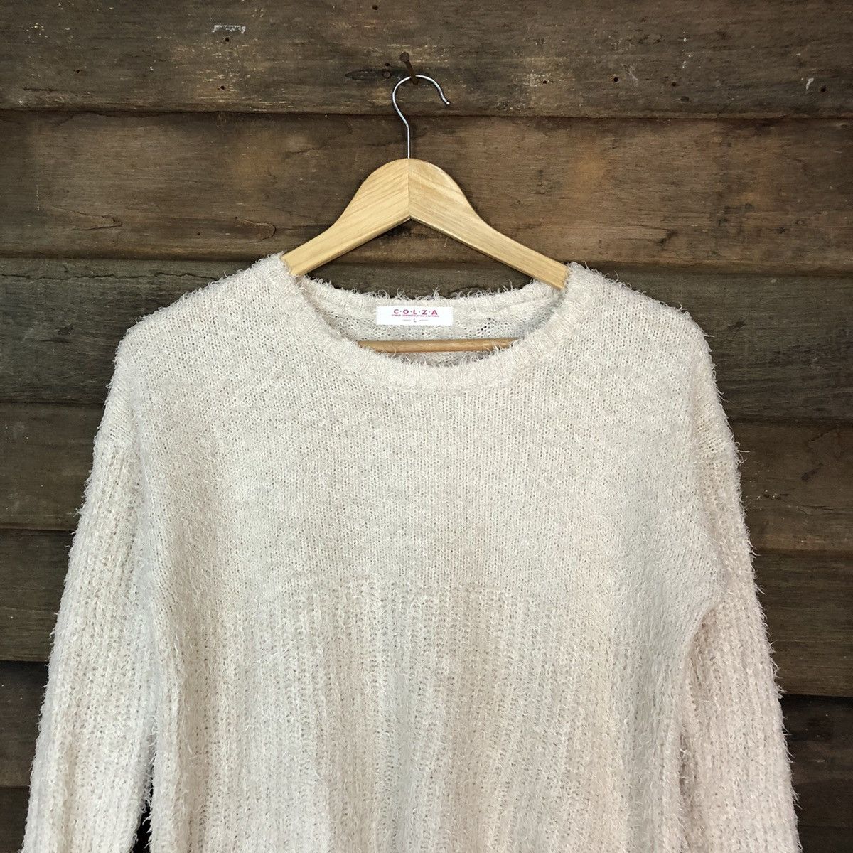 Homespun Knitwear × Japanese Brand × Vintage Colza White Shag Shaggy Fur Mohair Knitwear #7011 Size M / US 6-8 / IT 42-44 - 2 Thumbnail