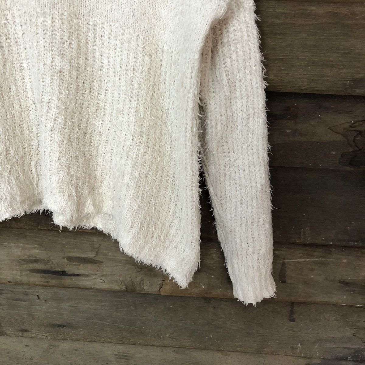 Homespun Knitwear × Japanese Brand × Vintage Colza White Shag Shaggy Fur Mohair Knitwear #7011 Size M / US 6-8 / IT 42-44 - 5 Thumbnail