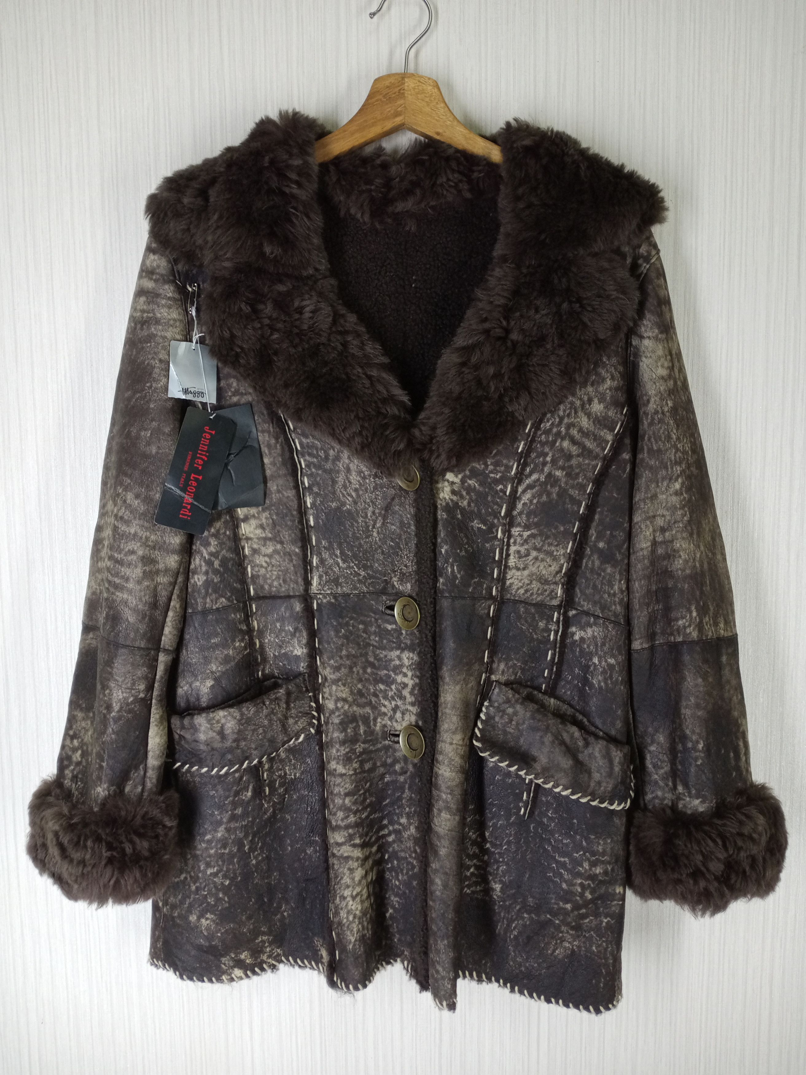 Japanese Brand RARE JENIFER LEONARDI FIRENZE ITALY SHERPA SHEARLING JACKET Size US M / EU 48-50 / 2 - 1 Thumbnail