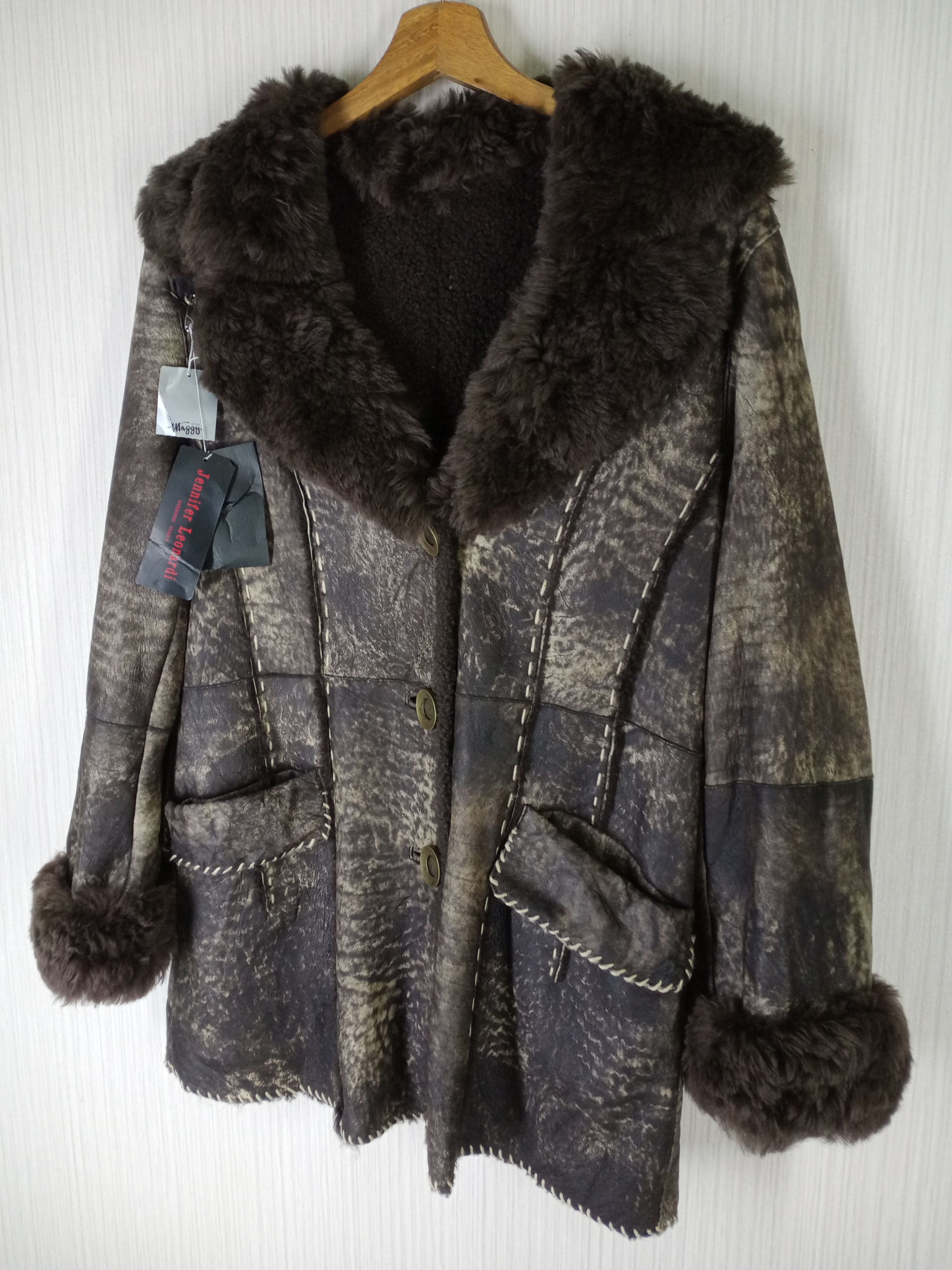 Japanese Brand RARE JENIFER LEONARDI FIRENZE ITALY SHERPA SHEARLING JACKET Size US M / EU 48-50 / 2 - 3 Thumbnail