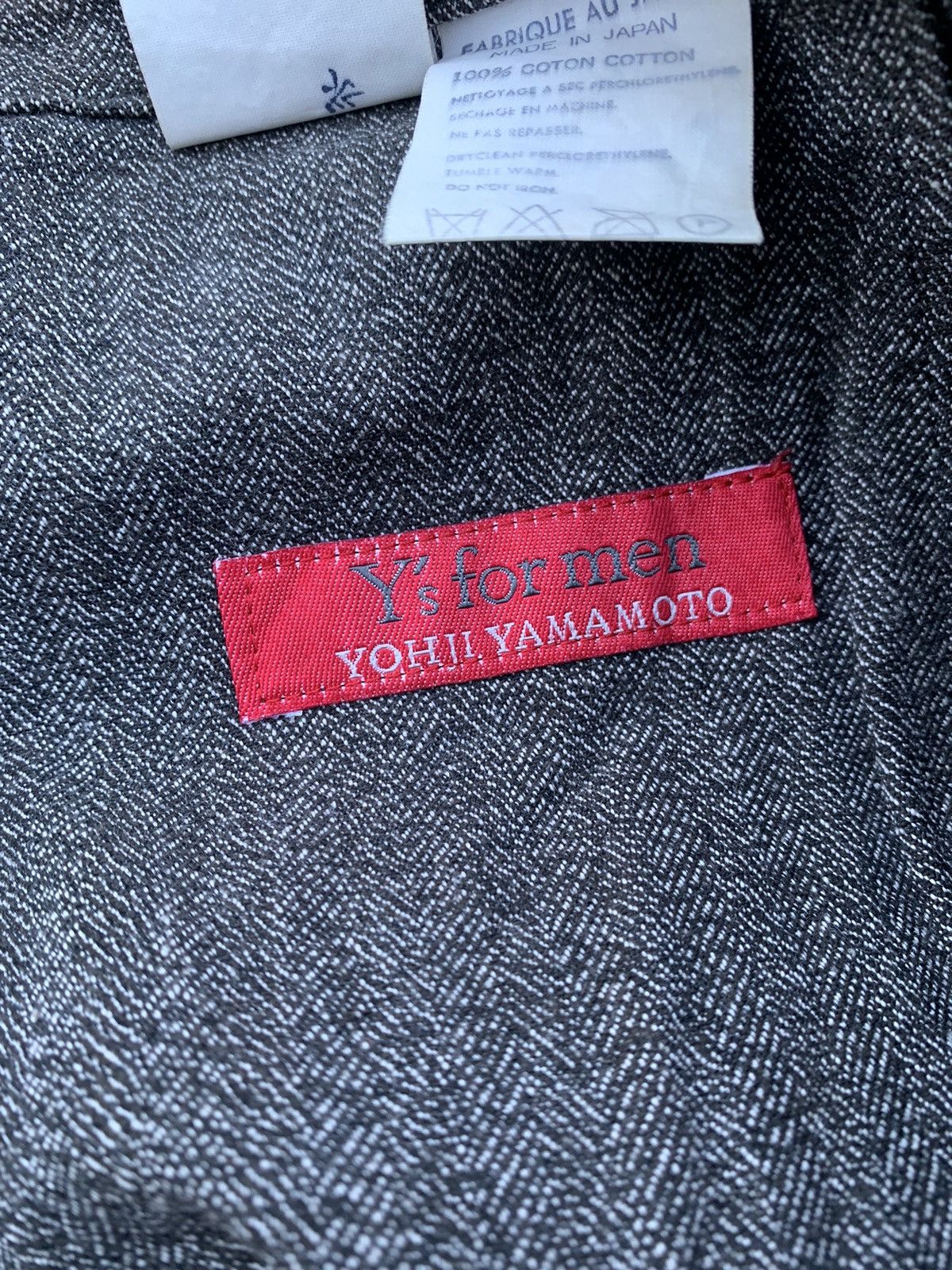 Japanese Brand Y’s Yohji Yamamoto Salt & Pepper Herringbone Twill Cotton Size US 42 / EU 58 - 10 Thumbnail