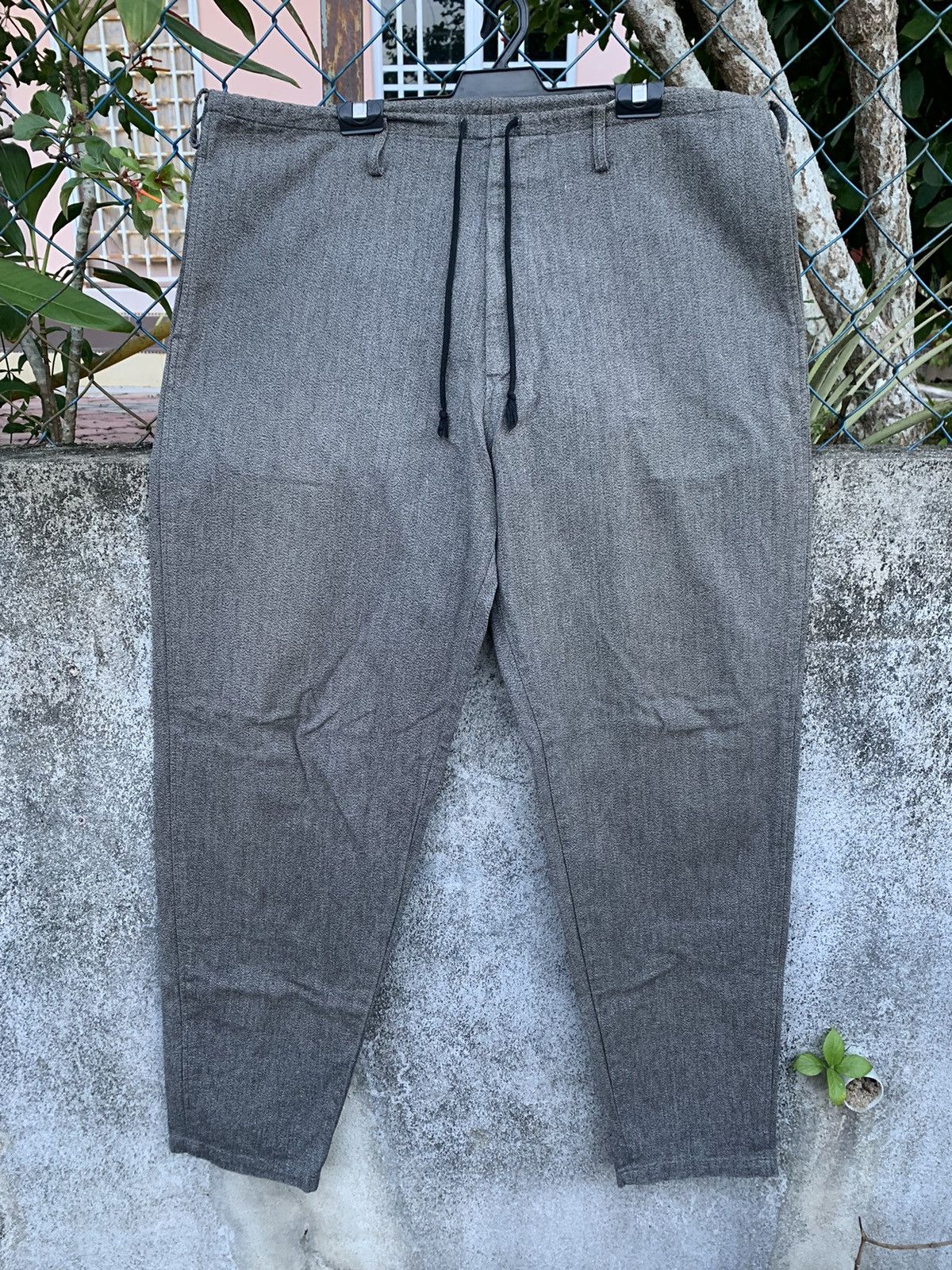 Japanese Brand Y’s Yohji Yamamoto Salt & Pepper Herringbone Twill Cotton Size US 42 / EU 58 - 1 Thumbnail