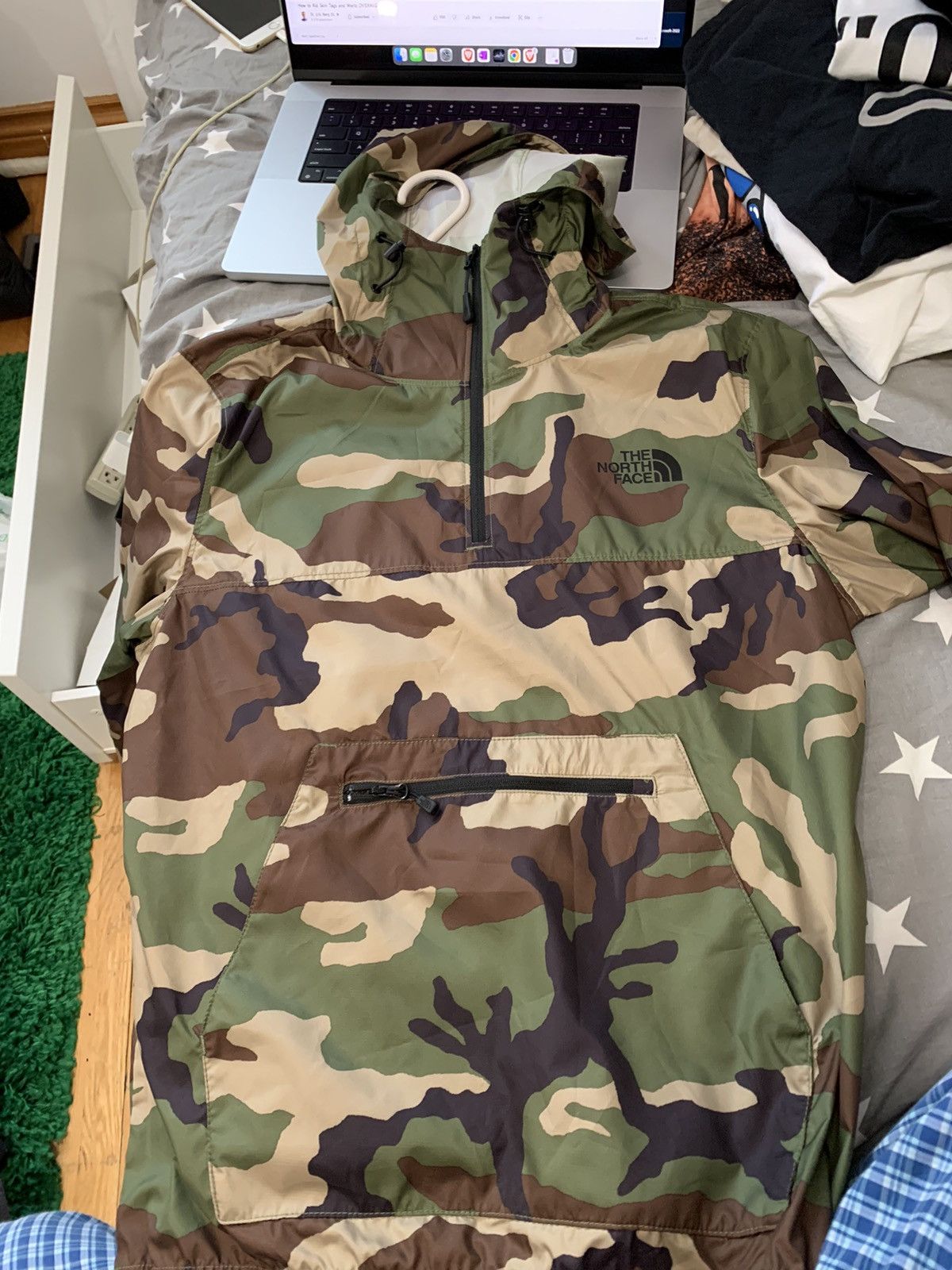 North Face Camo Pullover Windbreaker