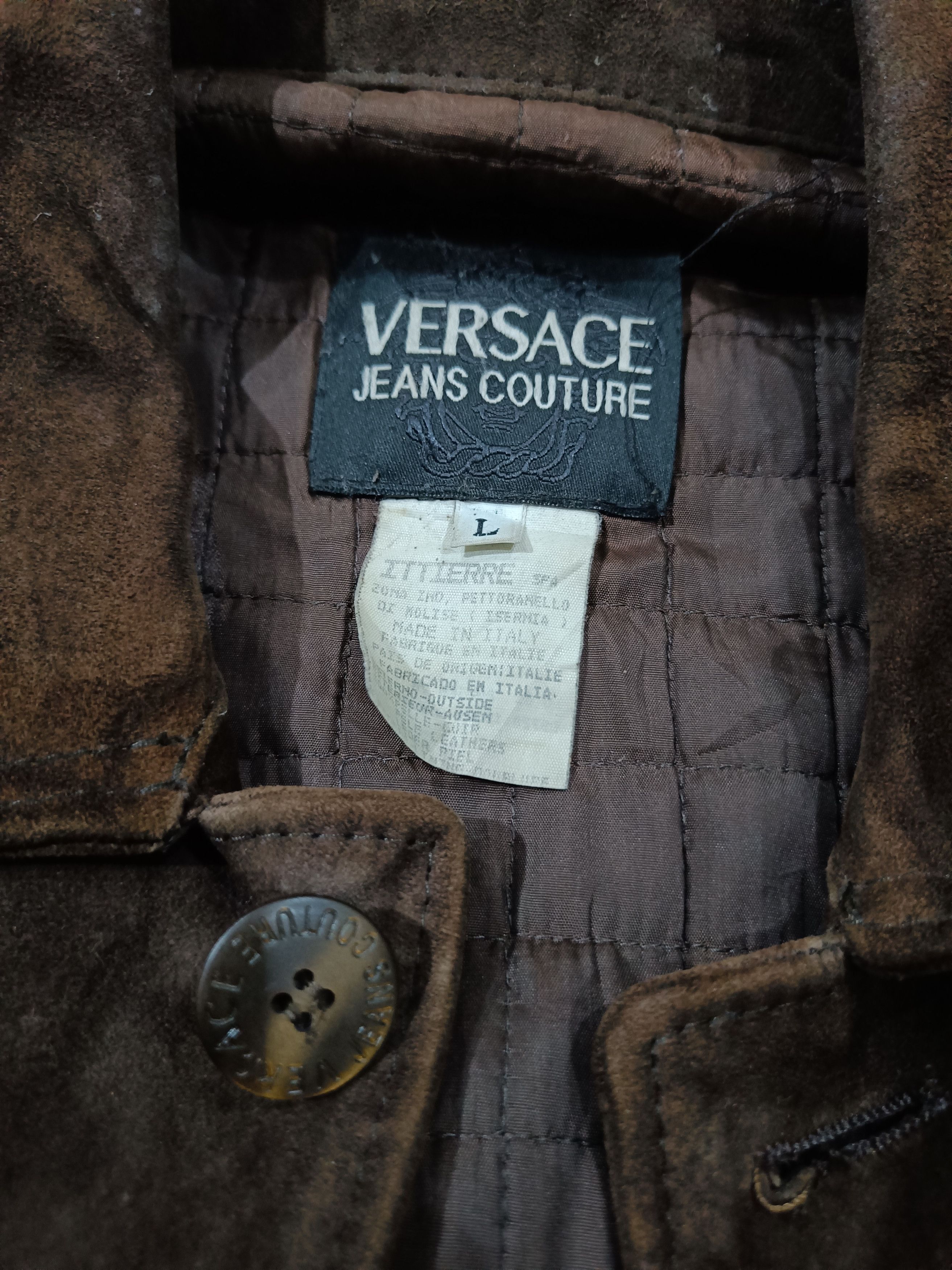 Versace Jeans Couture × Vintage Vintage Versace Leather Jacket Size US L / EU 52-54 / 3 - 5 Thumbnail