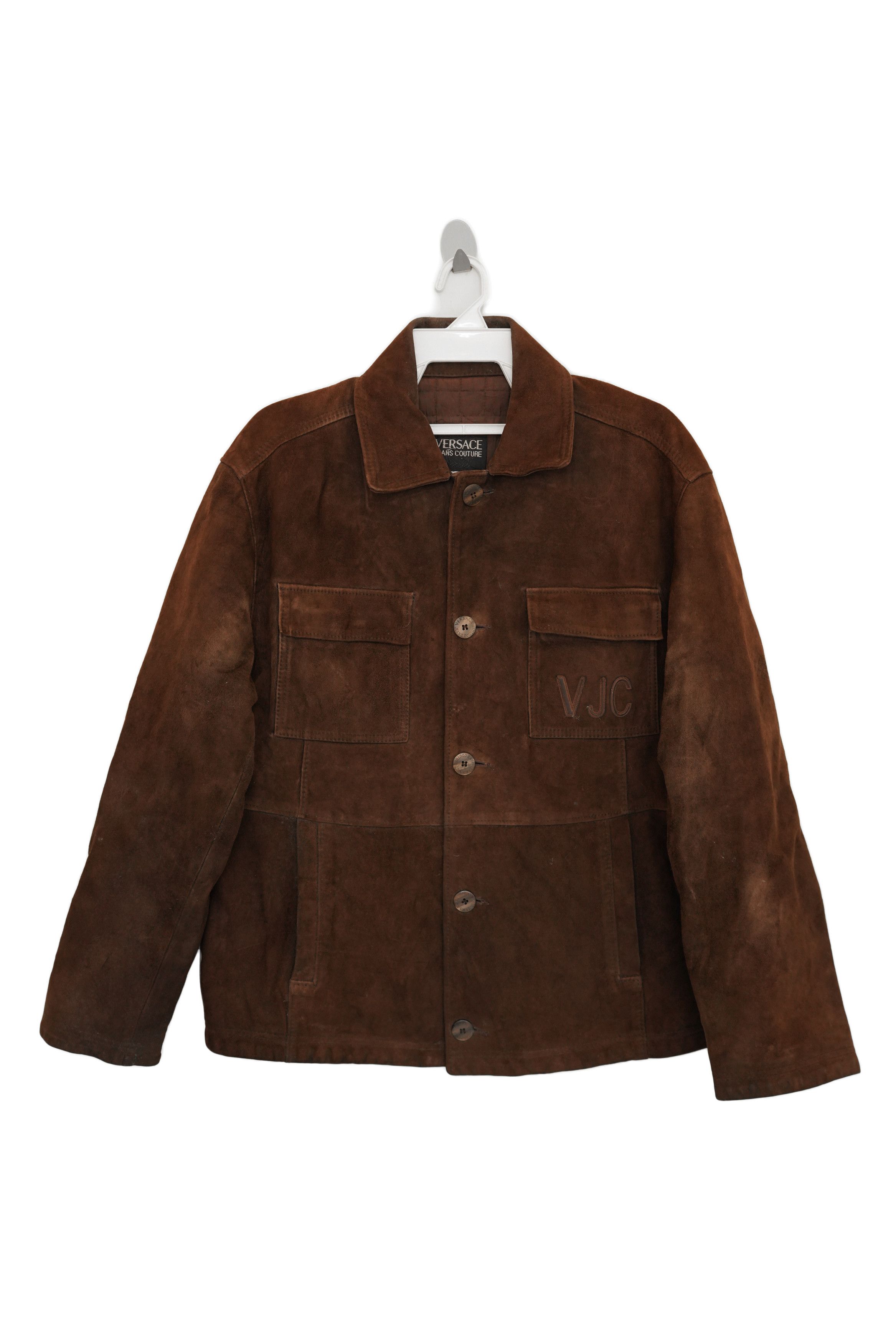 Versace Jeans Couture × Vintage Vintage Versace Leather Jacket Size US L / EU 52-54 / 3 - 1 Thumbnail