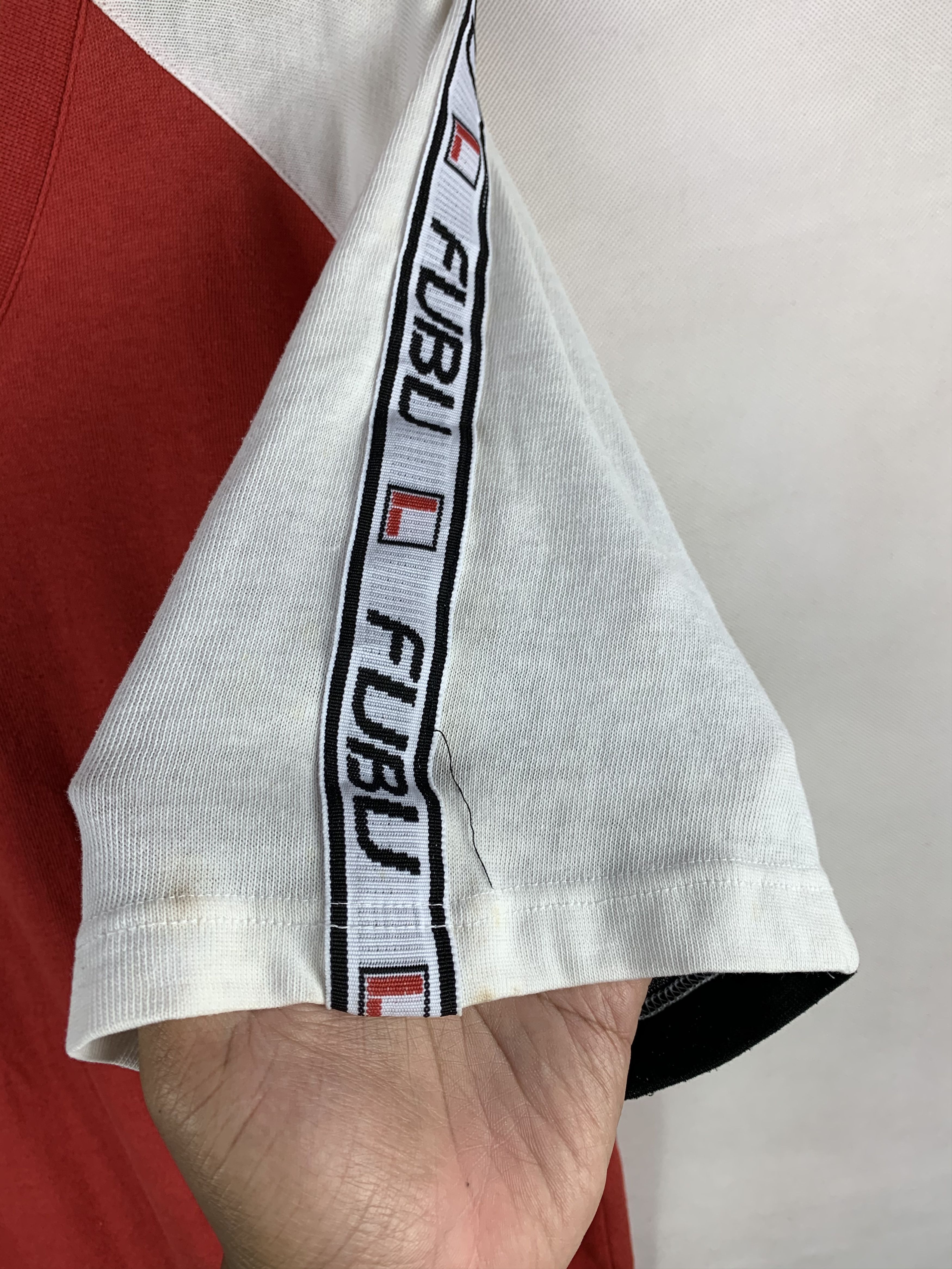Fubu Rare! Vintage 90s Fubu Sports Side Tape Embroided Logo Tee Size US L / EU 52-54 / 3 - 4 Thumbnail
