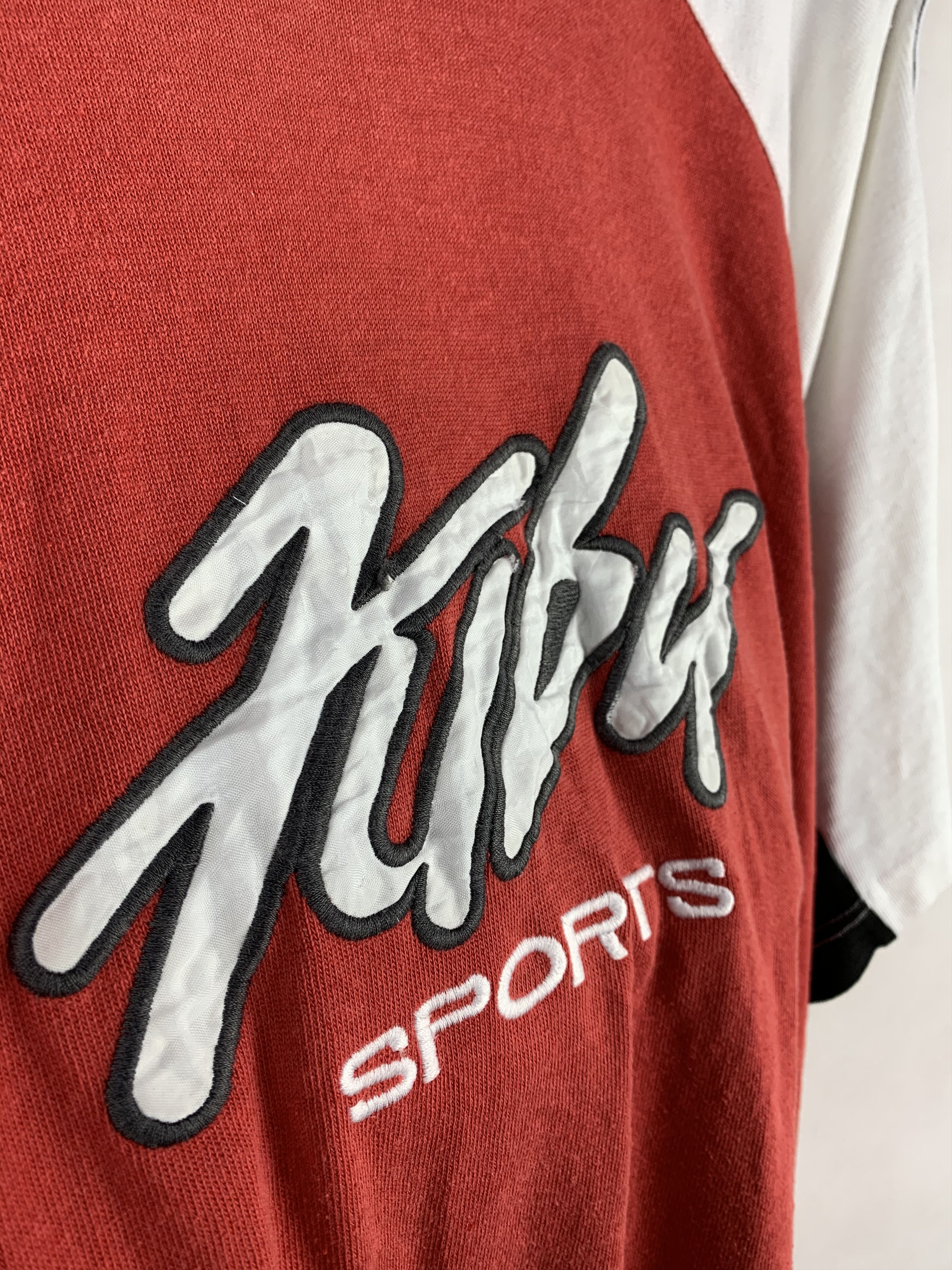 Fubu Rare! Vintage 90s Fubu Sports Side Tape Embroided Logo Tee Size US L / EU 52-54 / 3 - 8 Thumbnail