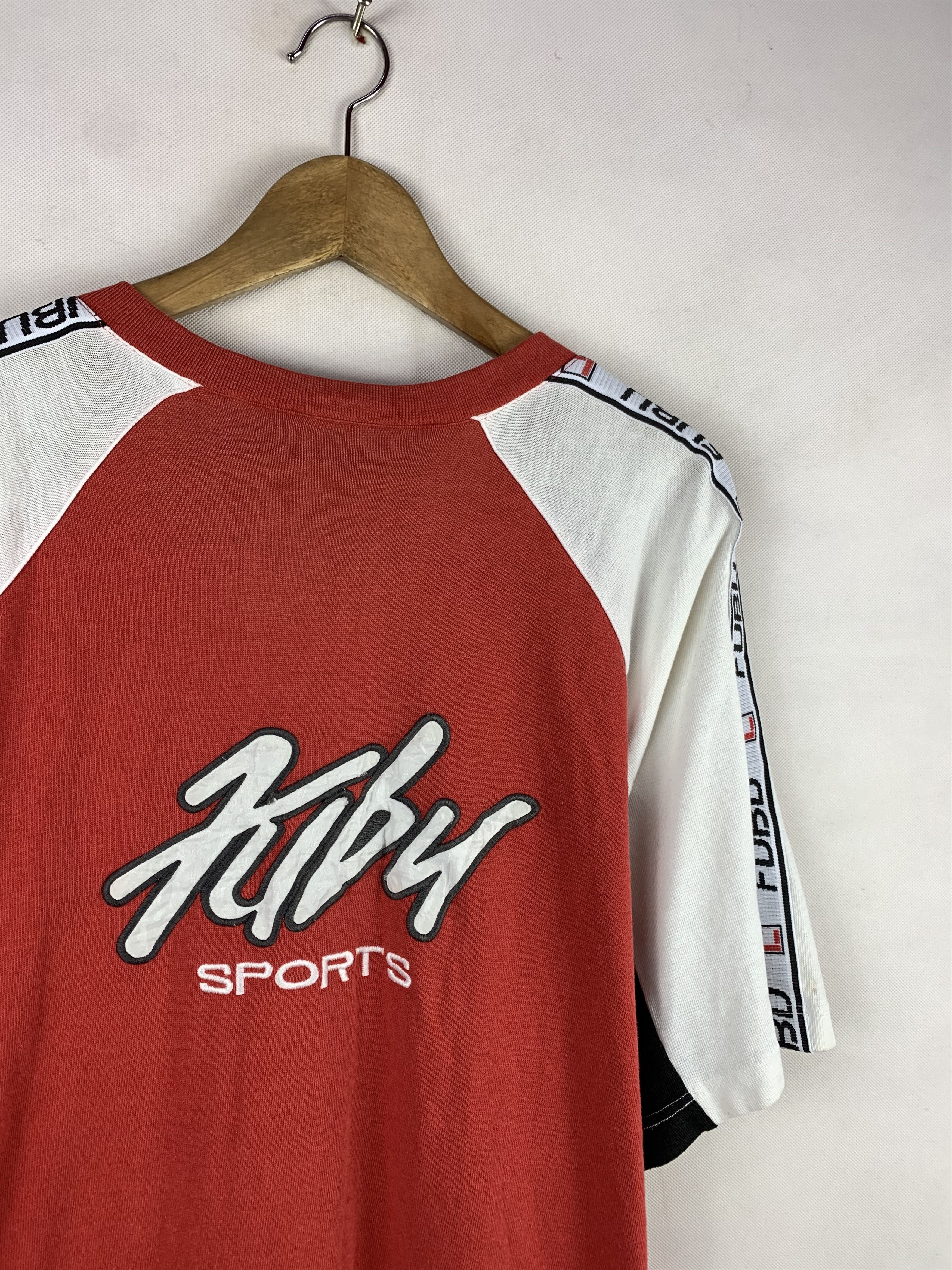 Fubu Rare! Vintage 90s Fubu Sports Side Tape Embroided Logo Tee Size US L / EU 52-54 / 3 - 5 Thumbnail