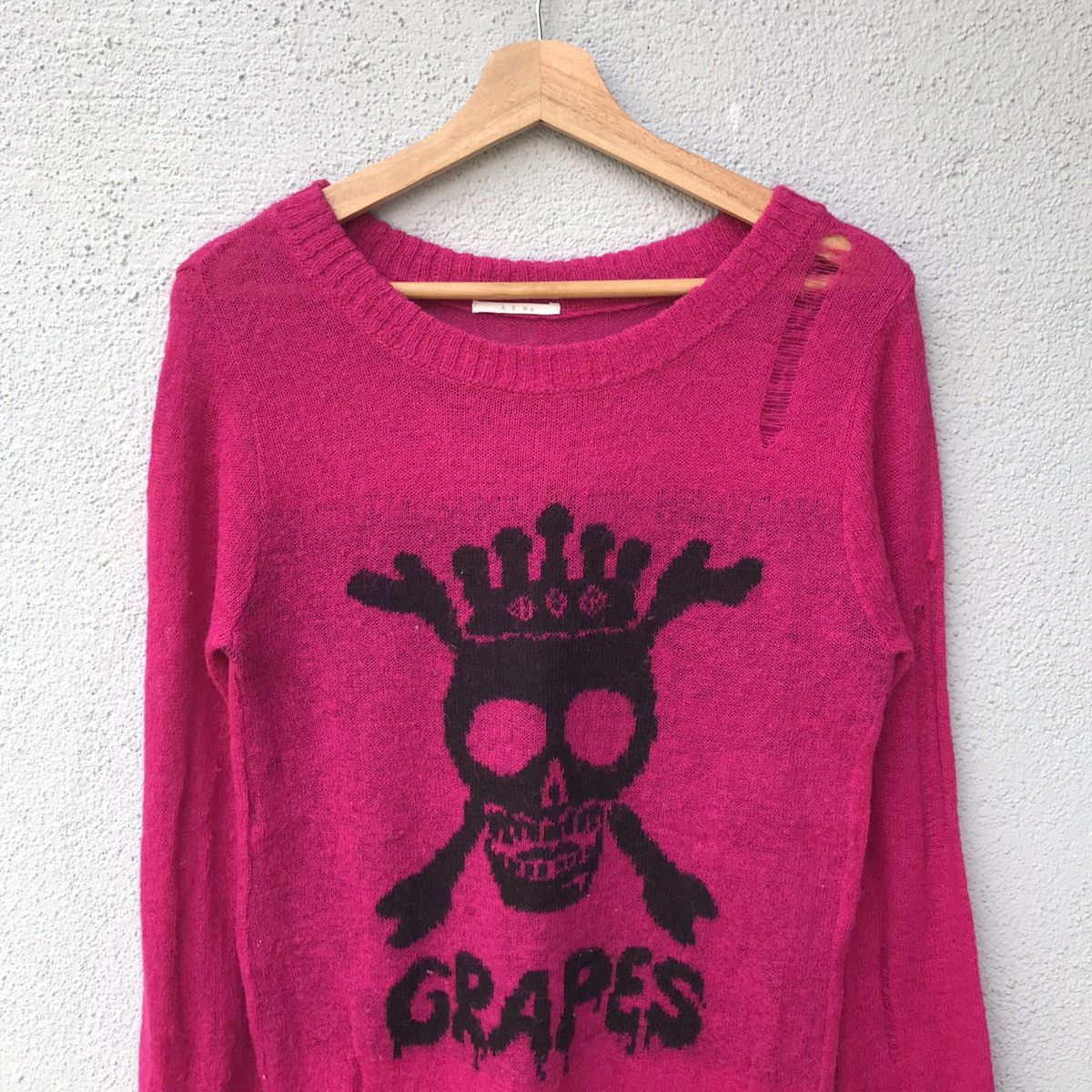 Aran Isles Knitwear Vintage ARW Grunge Skulls Bone Motive Shaggy Knitwear Size US S / EU 44-46 / 1 - 2 Thumbnail